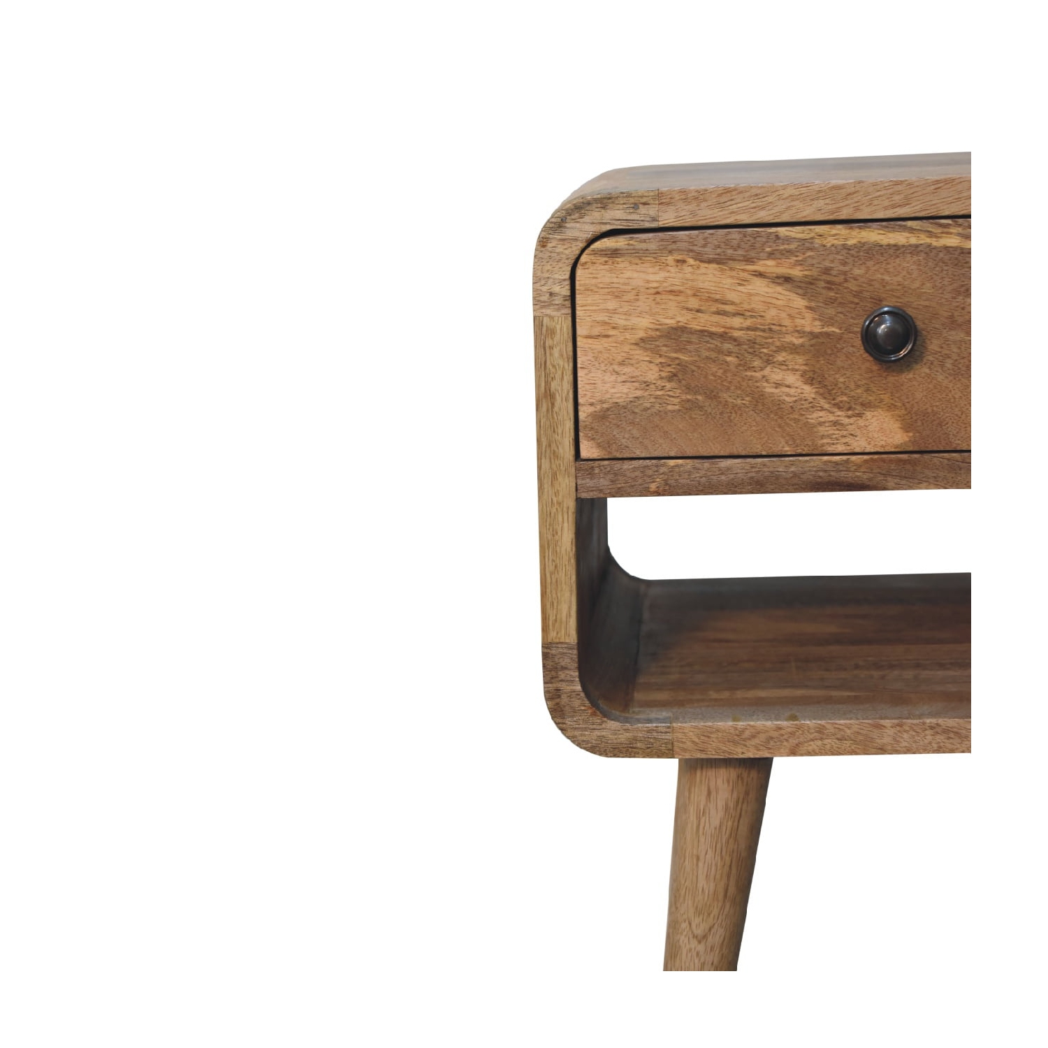 Artisan Furniture Solid Wood Mini Curve Lower Nightstand In Oak-ish Finish