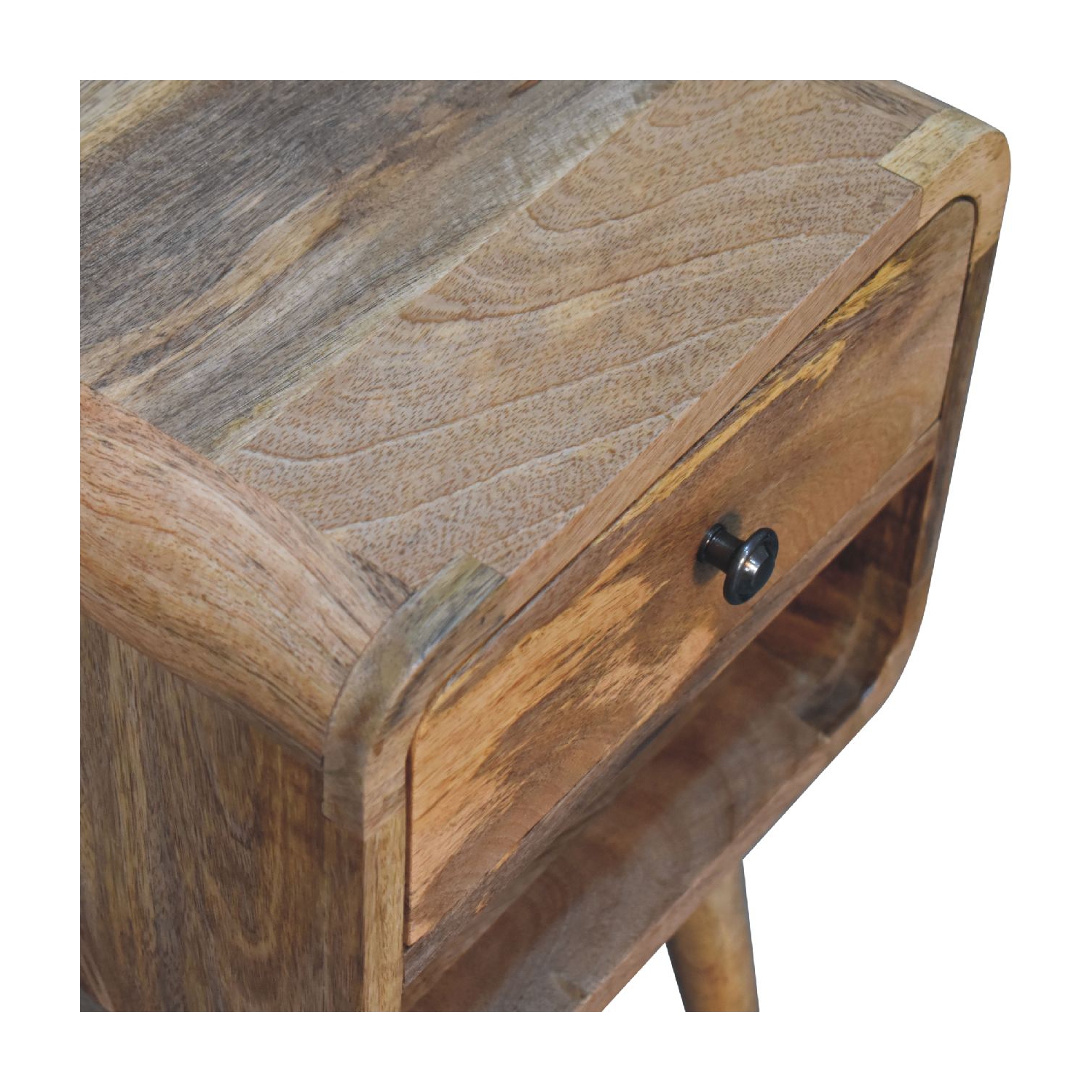 Artisan Furniture Solid Wood Mini Curve Lower Nightstand In Oak-ish Finish
