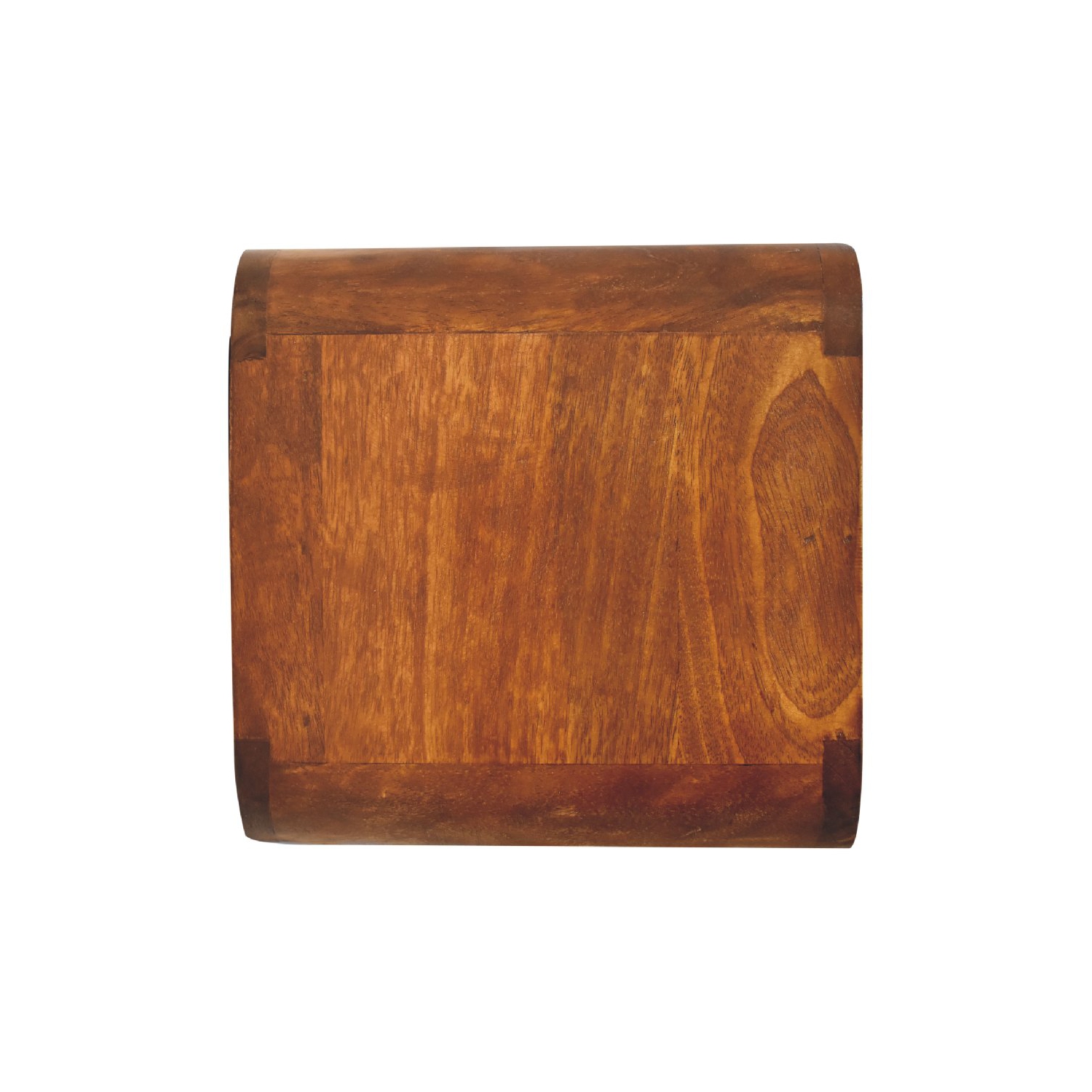 Mini table de chevet flottante incurvée en bois massif d'Artisan Furniture au fini marron