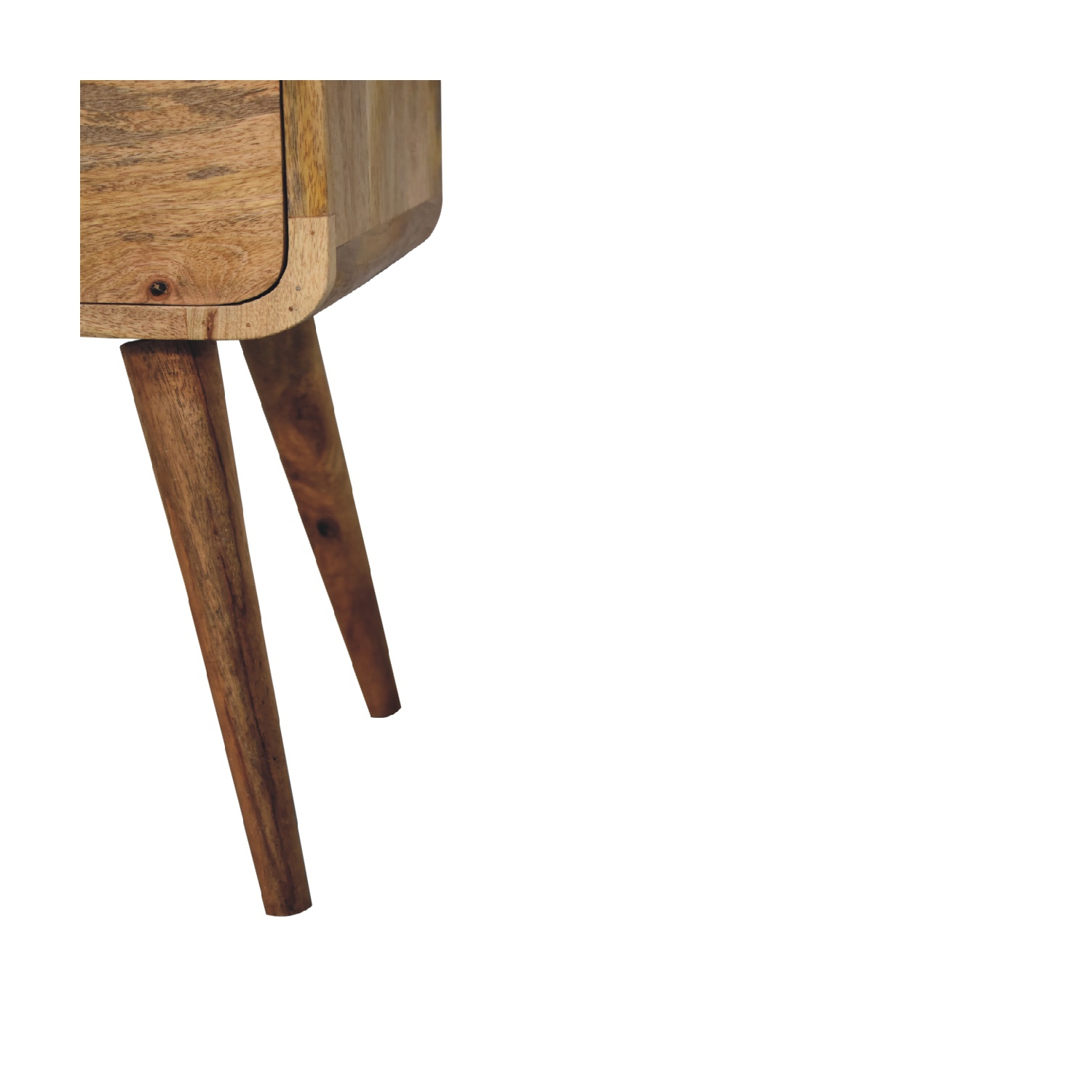 Artisan Furniture Solid Wood Mini Curved Nightstand In Oak-ish Finish