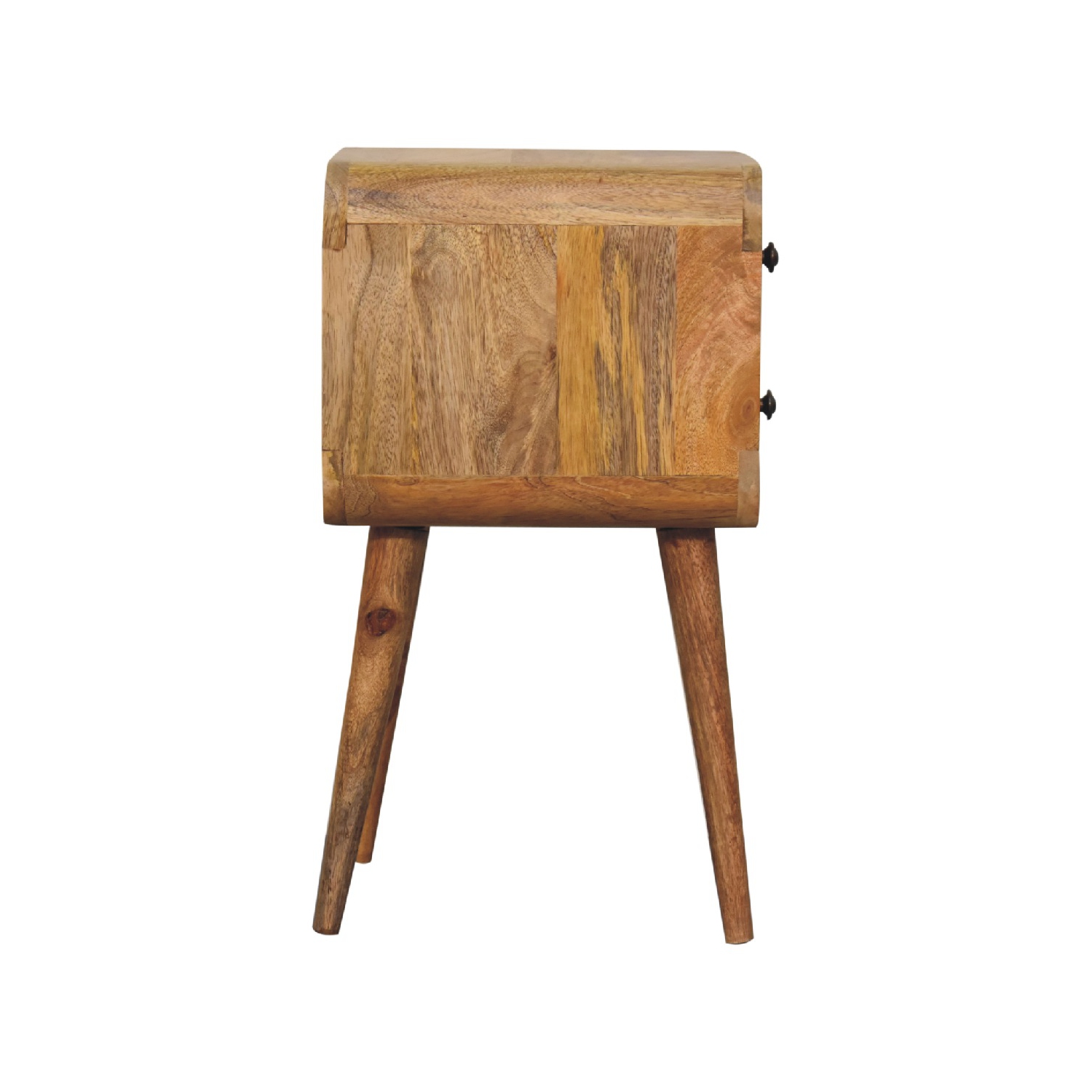 Artisan Furniture Solid Wood Mini Curved Nightstand In Oak-ish Finish