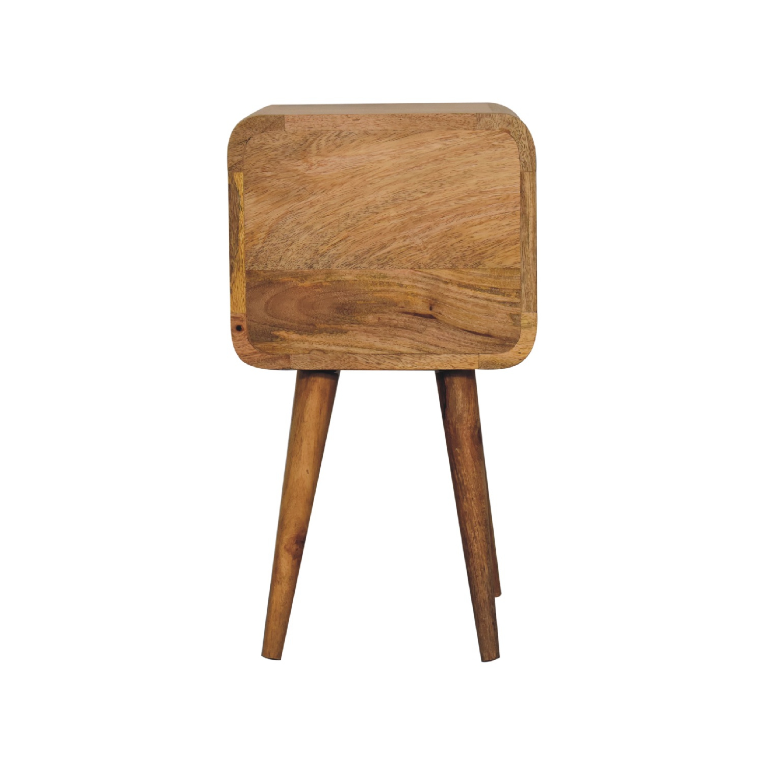 Artisan Furniture Solid Wood Mini Curved Nightstand In Oak-ish Finish