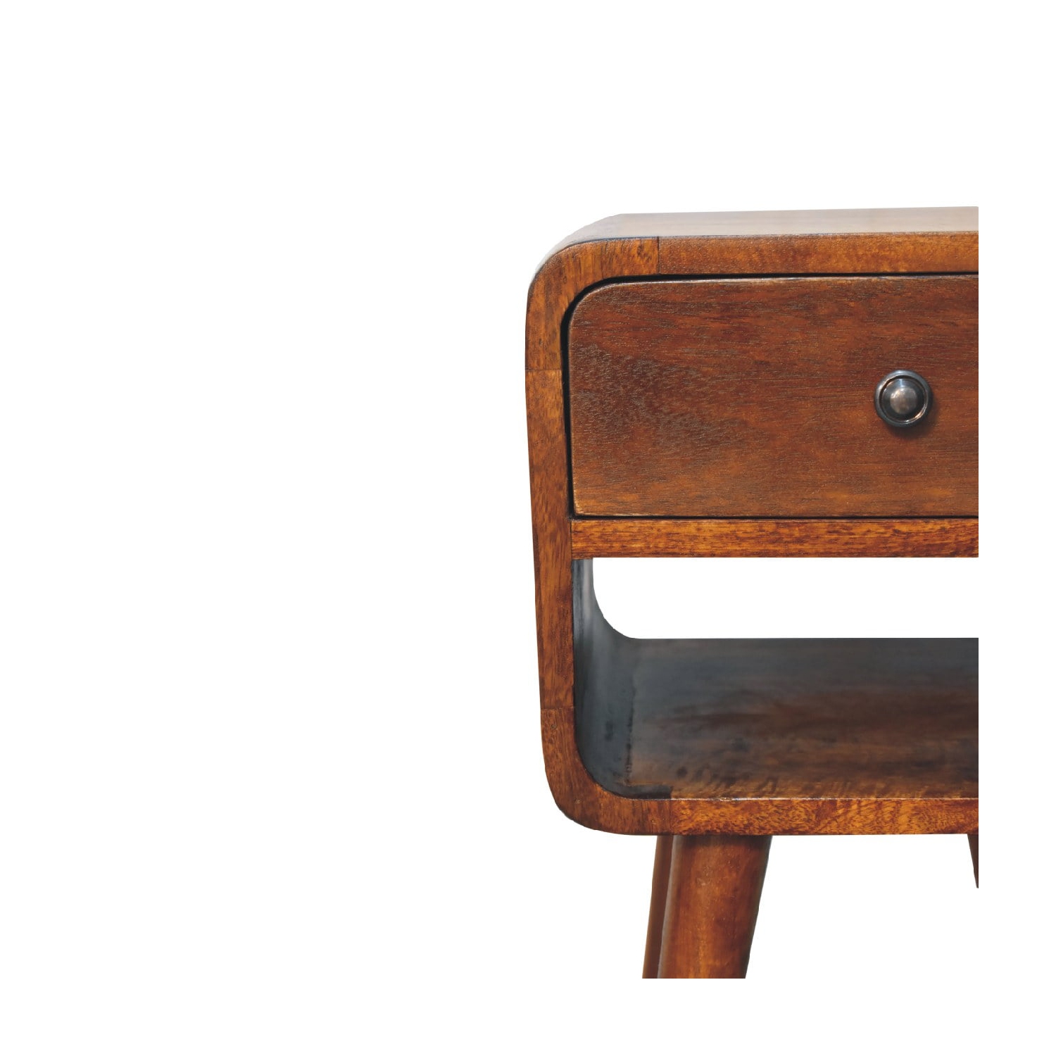 Artisan Furniture Solid Wood Mini Curve Lower Nightstand In Chestnut Finish