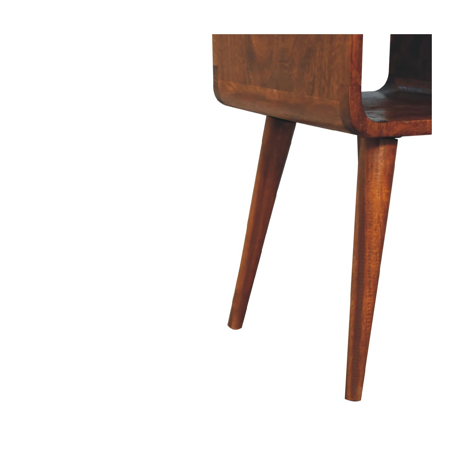 Artisan Furniture Solid Wood Mini Curve Lower Nightstand In Chestnut Finish