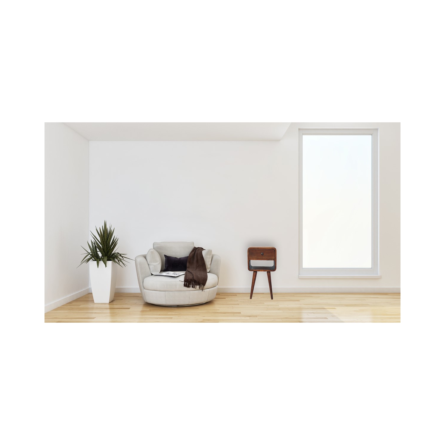 Artisan Furniture Solid Wood Mini Curve Lower Nightstand In Chestnut Finish