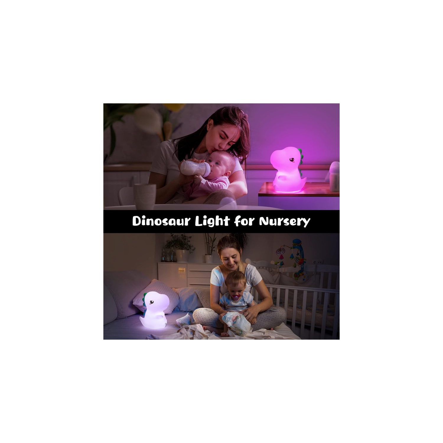 Veilleuse dinosaure pour enfants, 16 veilleuse pour enfants qui change de couleur, veilleuse dinosaure en silicone pour chambre d'enfant, veilleuse