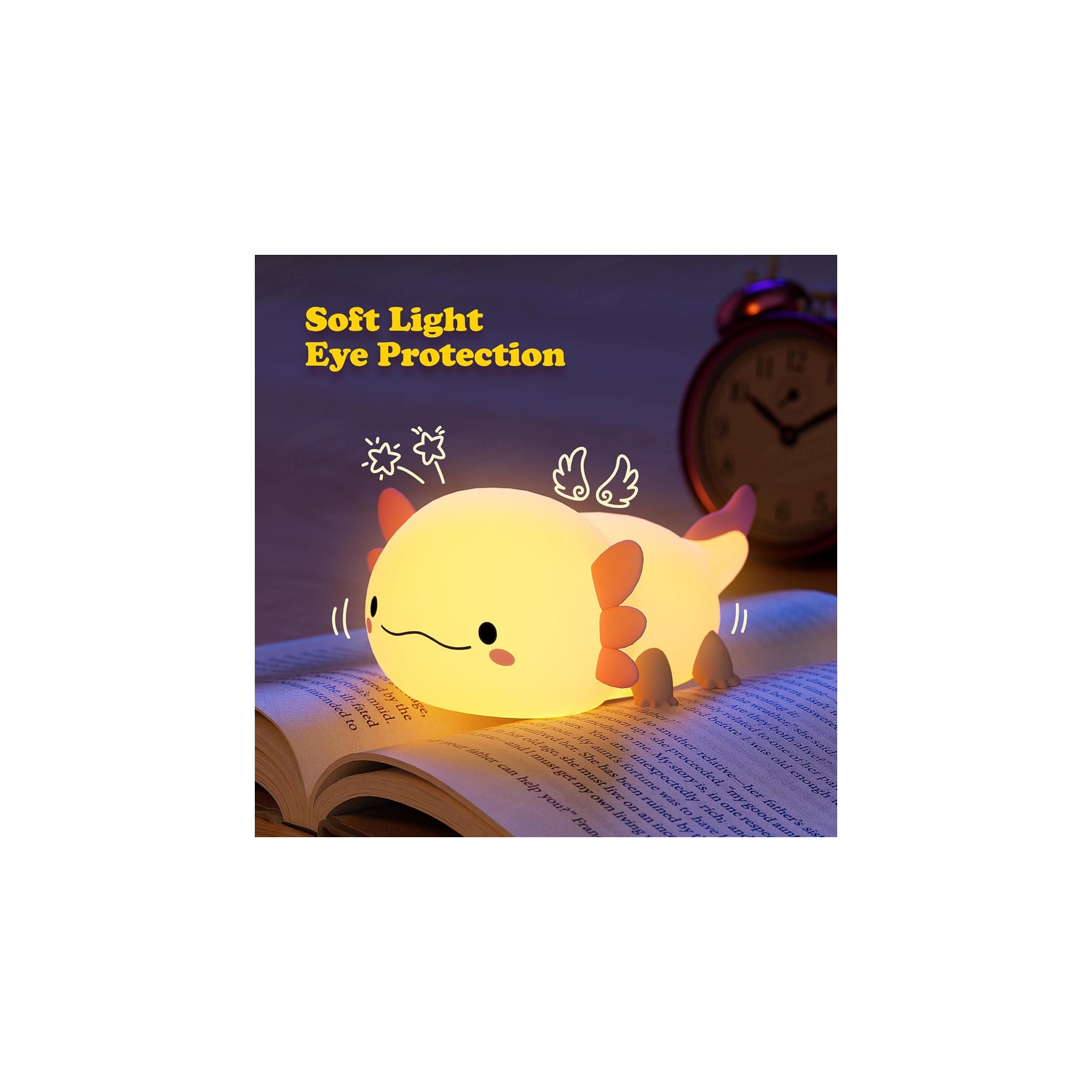 LONGTOO Veilleuse En Silicone Pour Enfants, Veilleuse à Piles, Jolie Lampe De Nuit Rechargeable Par USB Pour Bébés, Enfants, Lumières De Chambre à Coucher, Lampe De Chevet Spongieuse, Cadeau Pour