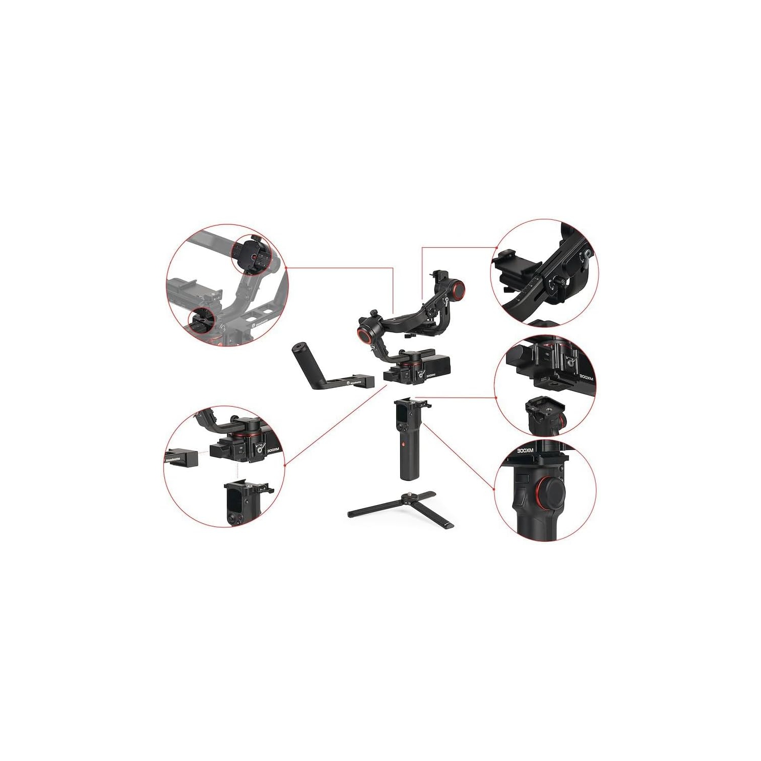 Manfrotto MVG300XM, Portable and Modular 3-Axis Professional Gimbal Stabilizer - Black