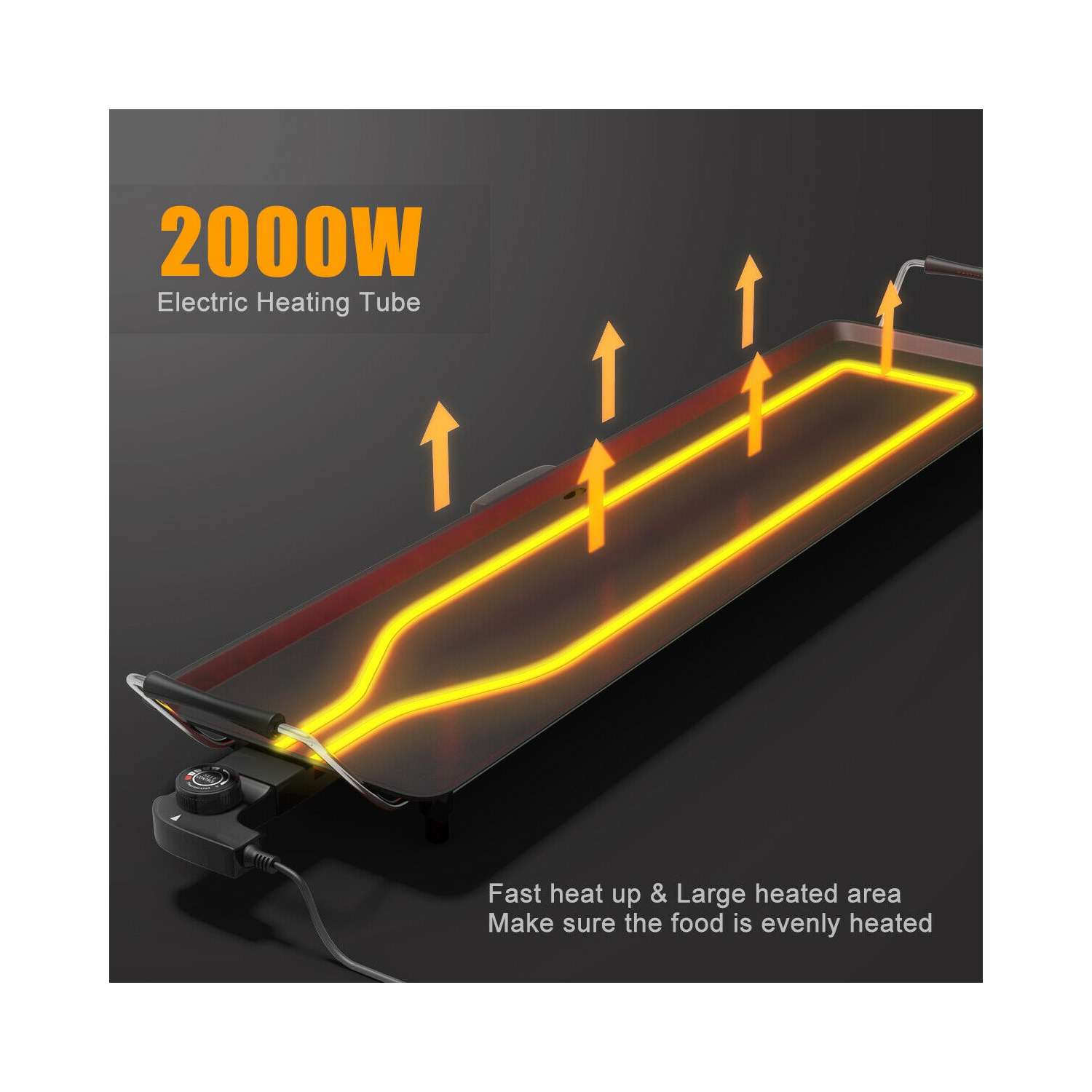 Costway 35" Electric Griddle Teppanyaki Grill, Nonstick Extra Large Cooking Plate for Pancake Barbecue, Indoor Outdoor Table Top Grill with