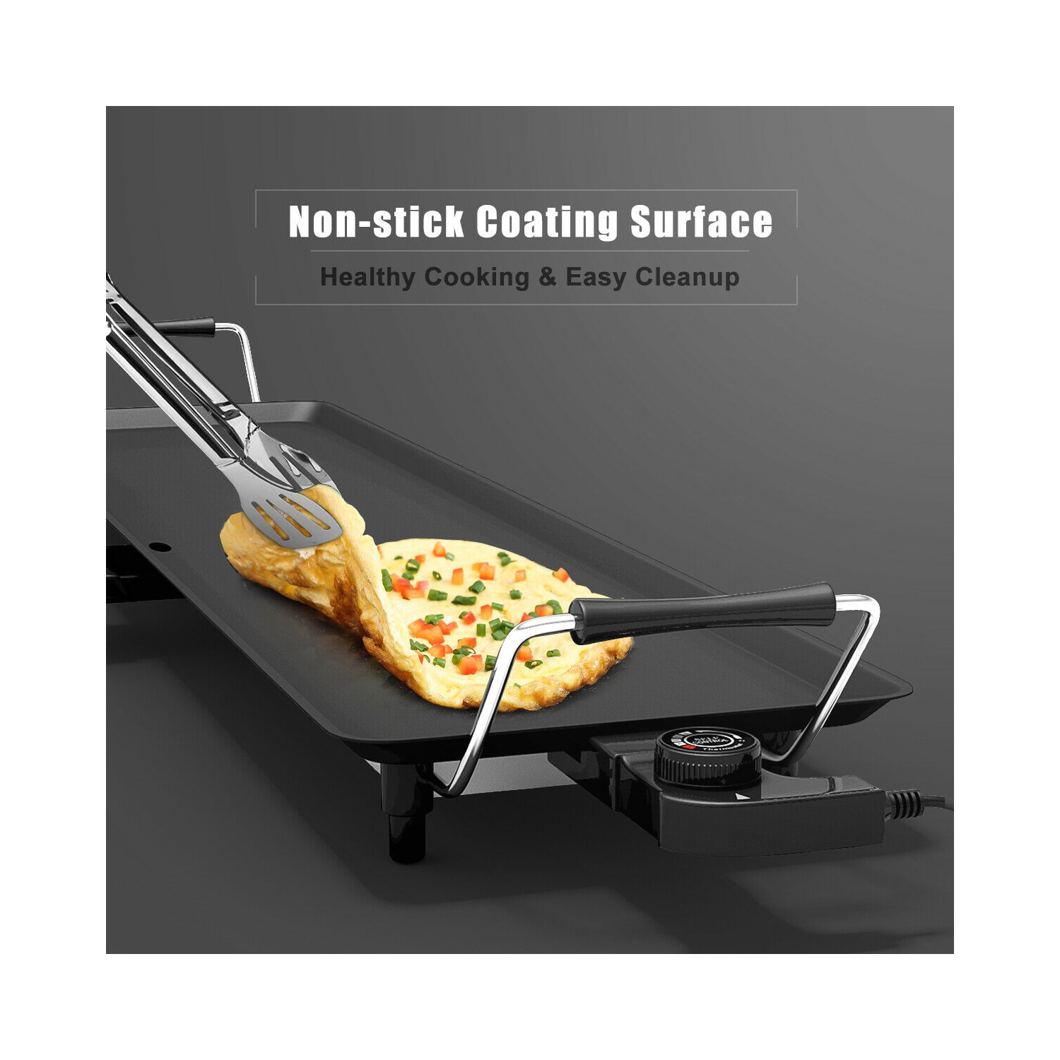 Costway 35" Electric Griddle Teppanyaki Grill, Nonstick Extra Large Cooking Plate for Pancake Barbecue, Indoor Outdoor Table Top Grill with