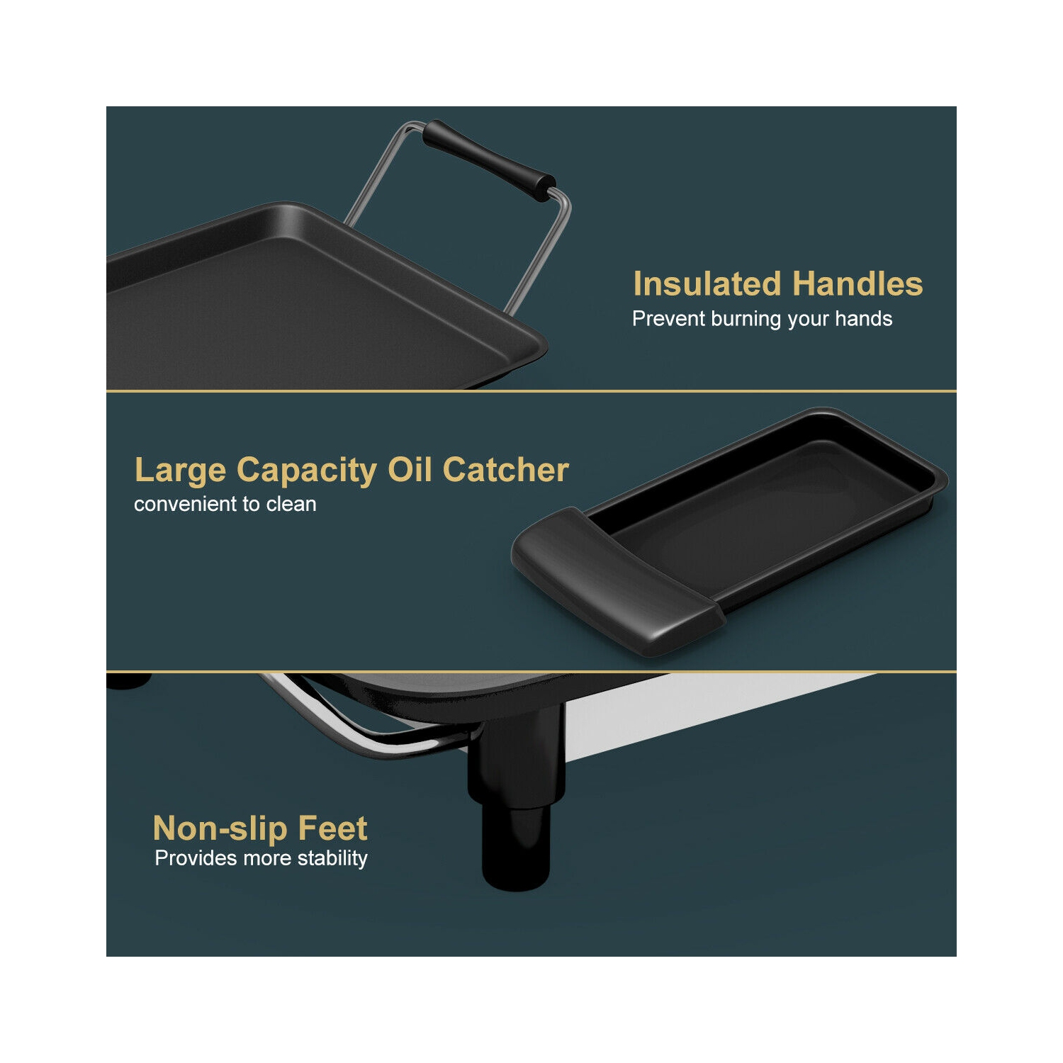 Costway 35" Electric Griddle Teppanyaki Grill, Nonstick Extra Large Cooking Plate for Pancake Barbecue, Indoor Outdoor Table Top Grill with