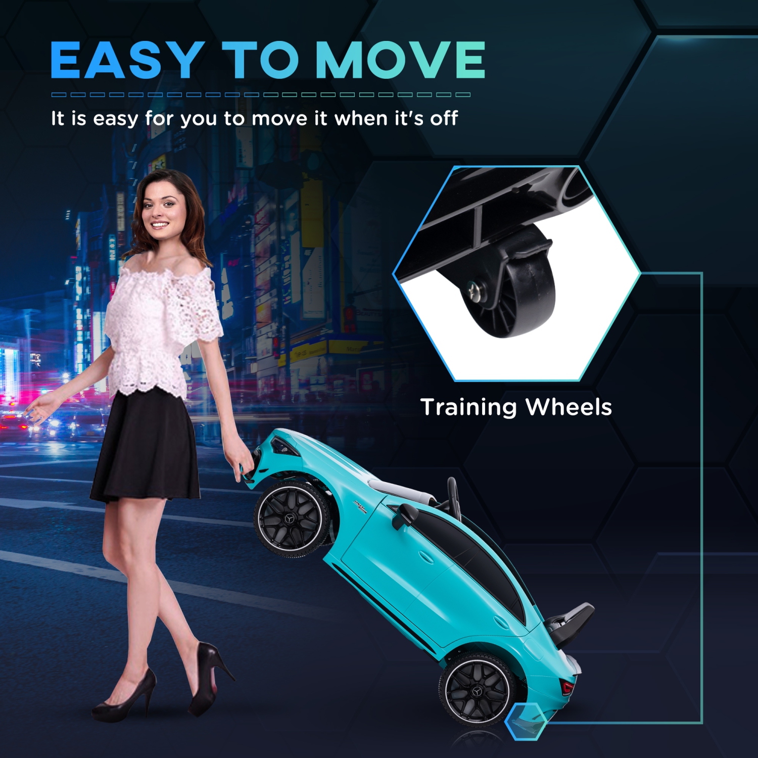 Qaba Mercedes-Benz AMG CLA 45 Licensed 12V Ride on Car, Battery Powered Kids Electric Car with Remote Control, Transport Wheels, Spring Suspension,