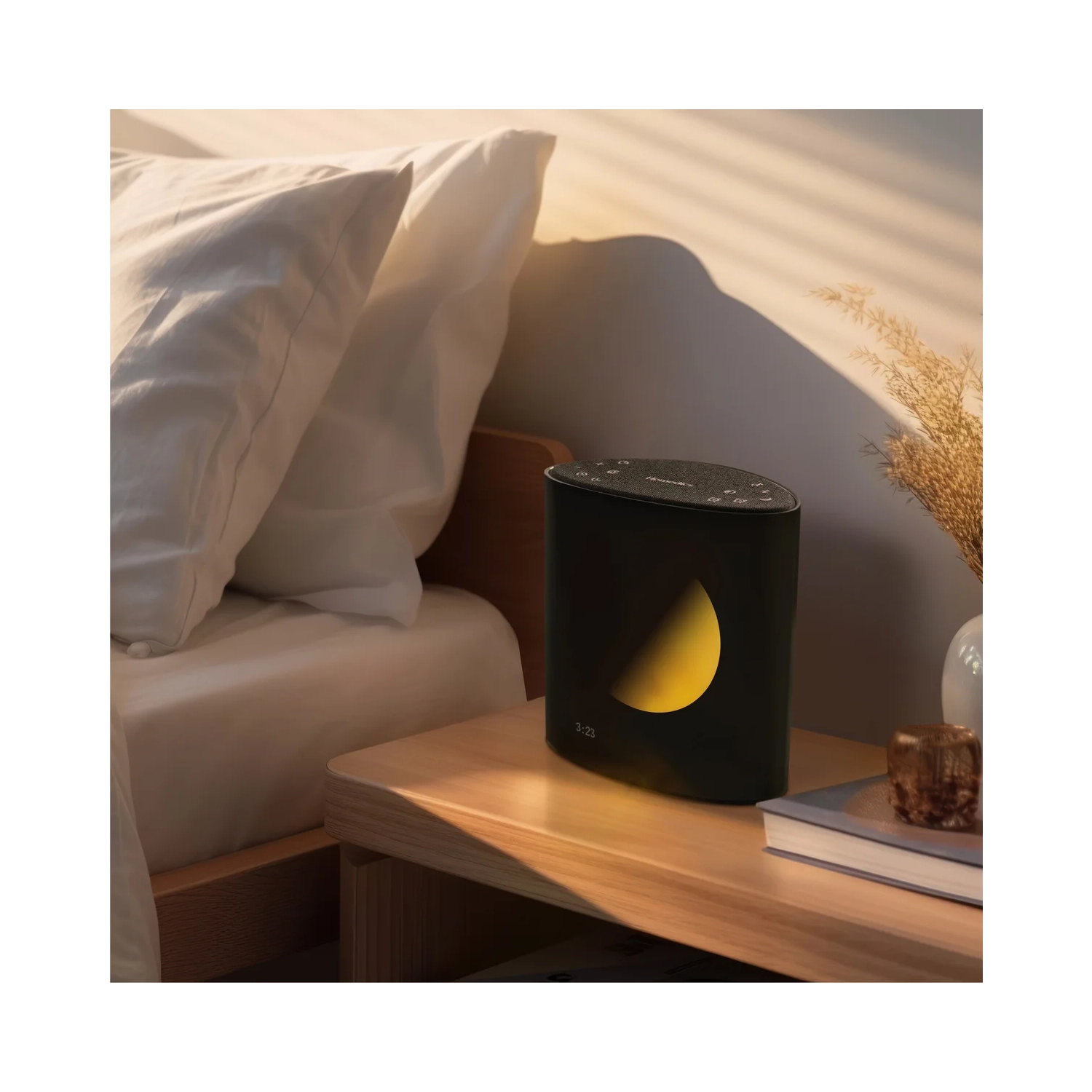 Homedics Sound Sleep Moon Dream Sound Machine and Alarm Clock, Enhance Sleep,18 Soothing Sounds, Lunar Display, Bluetooth® Connectivity Speaker, and