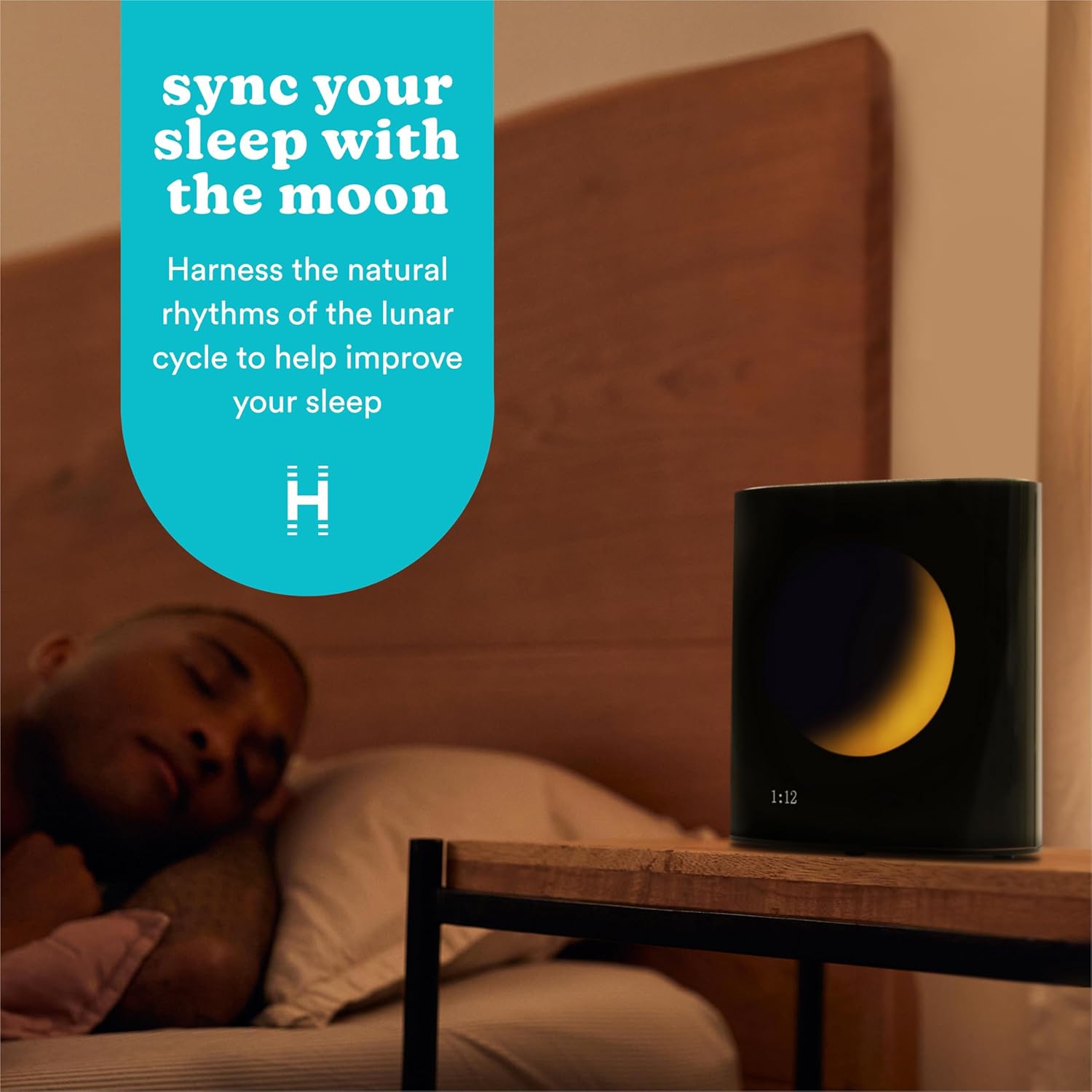 Homedics Sound Sleep Moon Dream Sound Machine and Alarm Clock, Enhance Sleep,18 Soothing Sounds, Lunar Display, Bluetooth® Connectivity Speaker, and