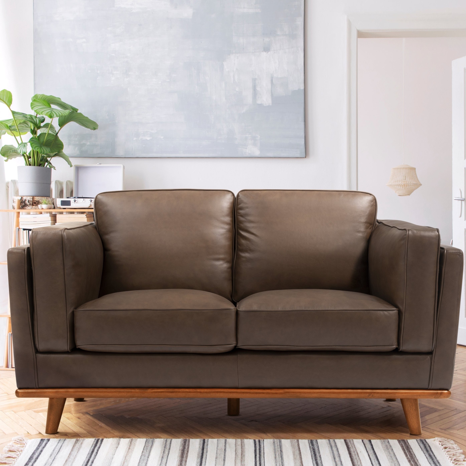 Valencia Artisan Top Grain Leather Loveseat, Chocolate