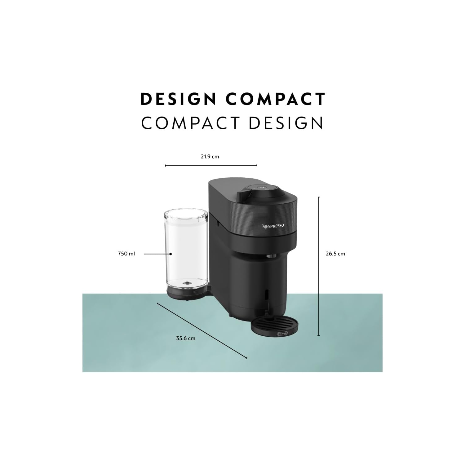 Open Box - Nespresso Vertuo Pop+ Coffee and Espresso Machine by De'Longhi, Liquorice Black