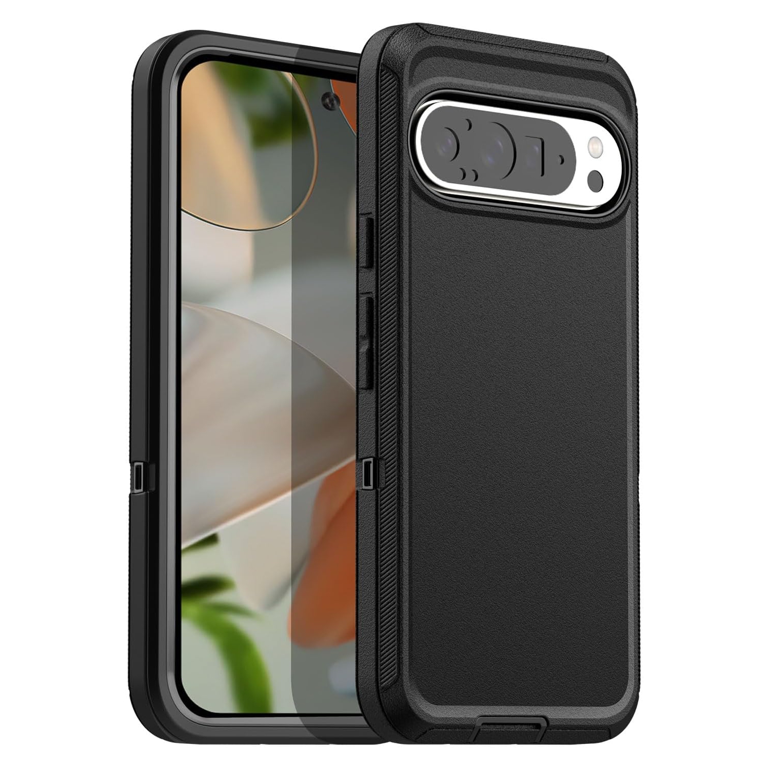 [CS] Étui rigide robuste antichoc triple 3 couches Defender pour Pixel 9 Pro XL de Google, noir