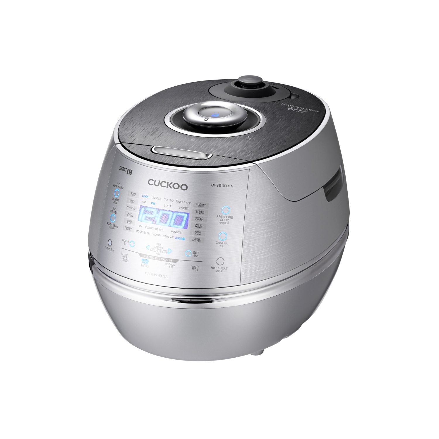 CUCKOO CRP-CHSS1009F 10-Cup Induction Heating Pressure Rice Cooker with Nonstick Inner Pot, 17 Menu Modes, Fuzzy Logic Tech, 3 Voice Guide