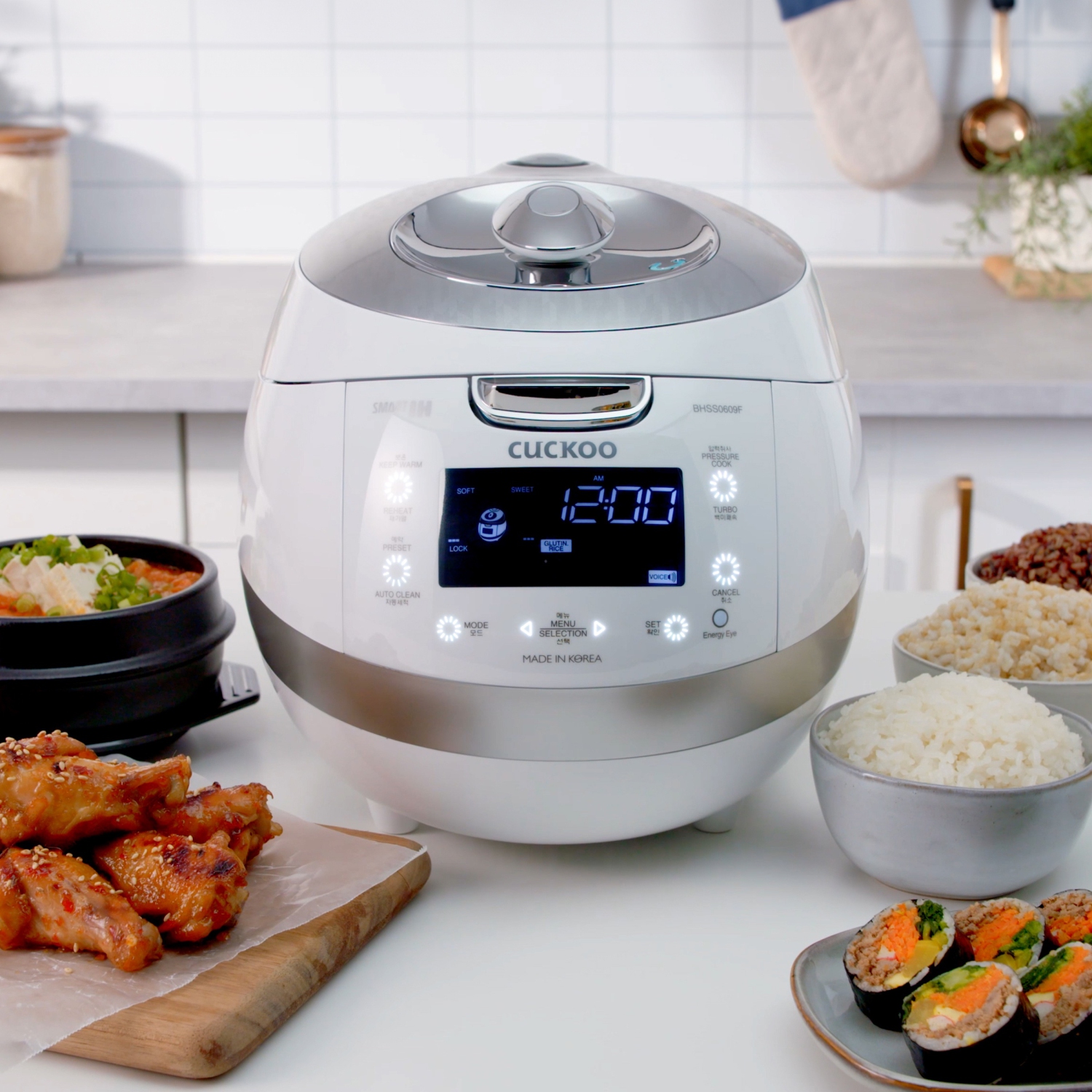 CUCKOO CRP-BHSS0609F 6-Cup Induction Heating Pressure Rice Cooker with Nonstick Inner Pot, 16 Menu Modes, Fuzzy Logic Tech, 3 Voice Guide, Auto Clean