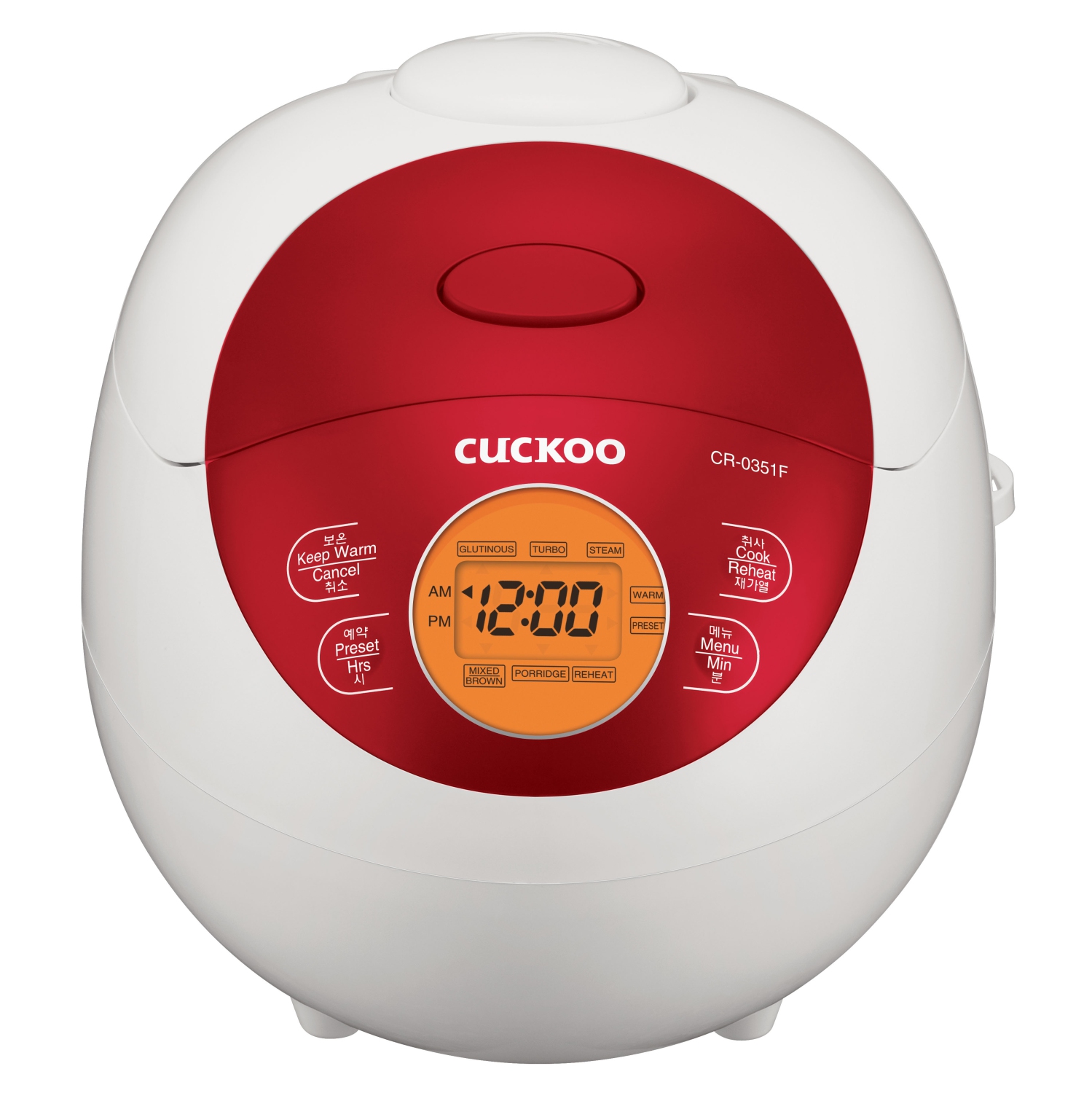 CUCKOO CR-0351FR 3-Cup Electric Warmer Rice Cooker with Nonstick Inner Pot, 5 Menu Modes, LCD Display, Fuzzy Logic Tech