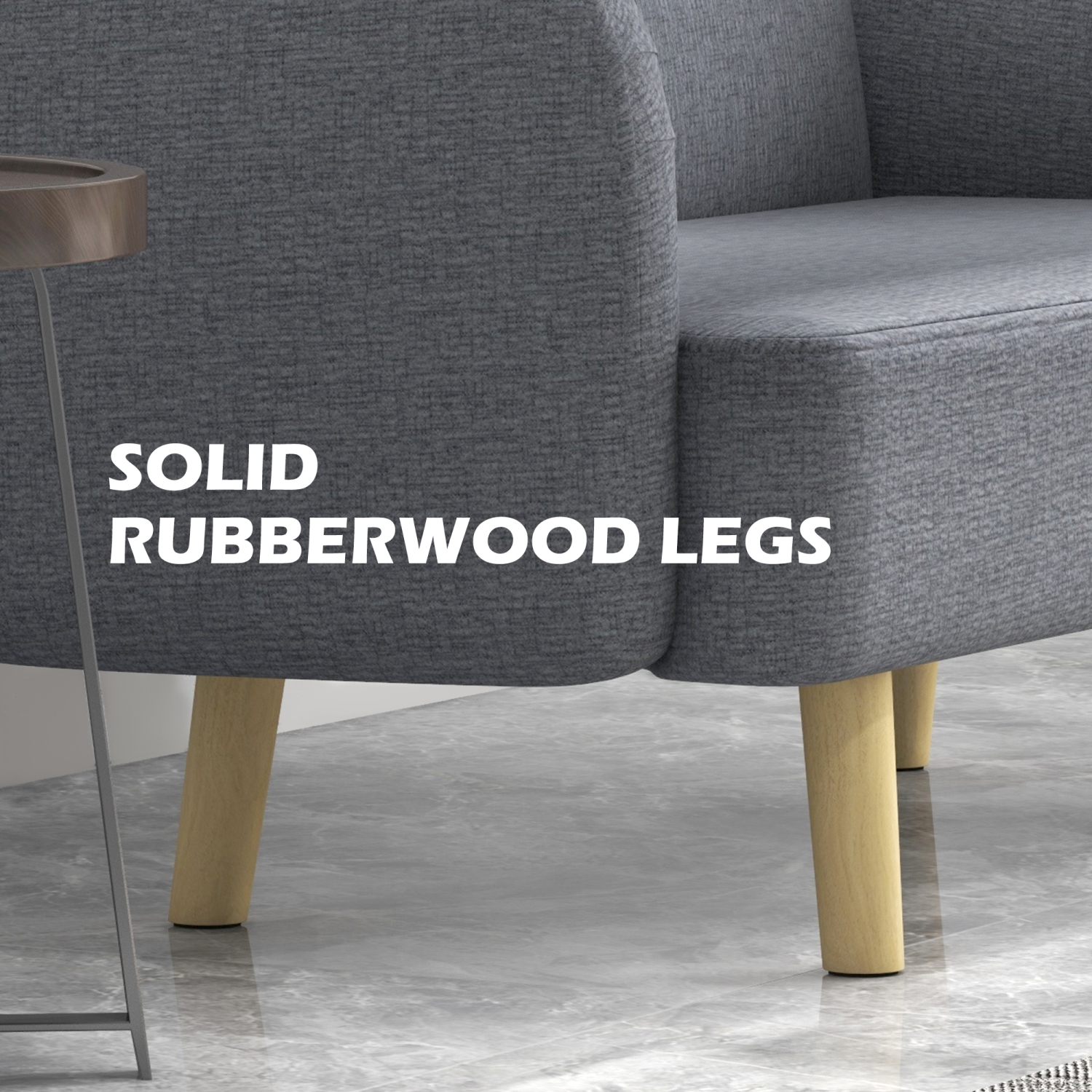 HOMCOM 55" Loveseat Sofa, 2 Seater Velvet Sofa Couch with 8.3" Thick Padding and Rubber Wood Legs, Upholstered Love Seat for Living Room, Bedroom,