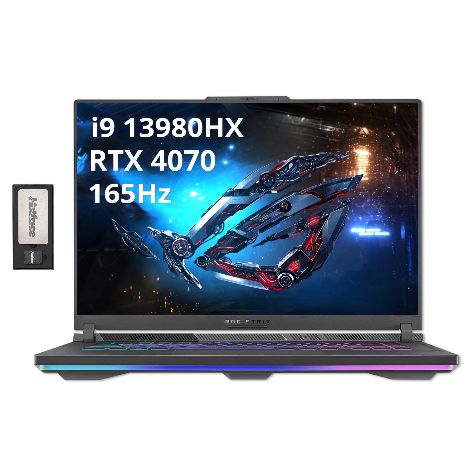 ASUS ROG Strix G16 Gaming Laptop, 16" 16:10 FHD 165Hz, GeForce RTX 4070, Intel Core i9-13980HX, 4TB PCIe SSD, 64GB DDR5, Windows 11 Home, Gray, 128GB Docking Station