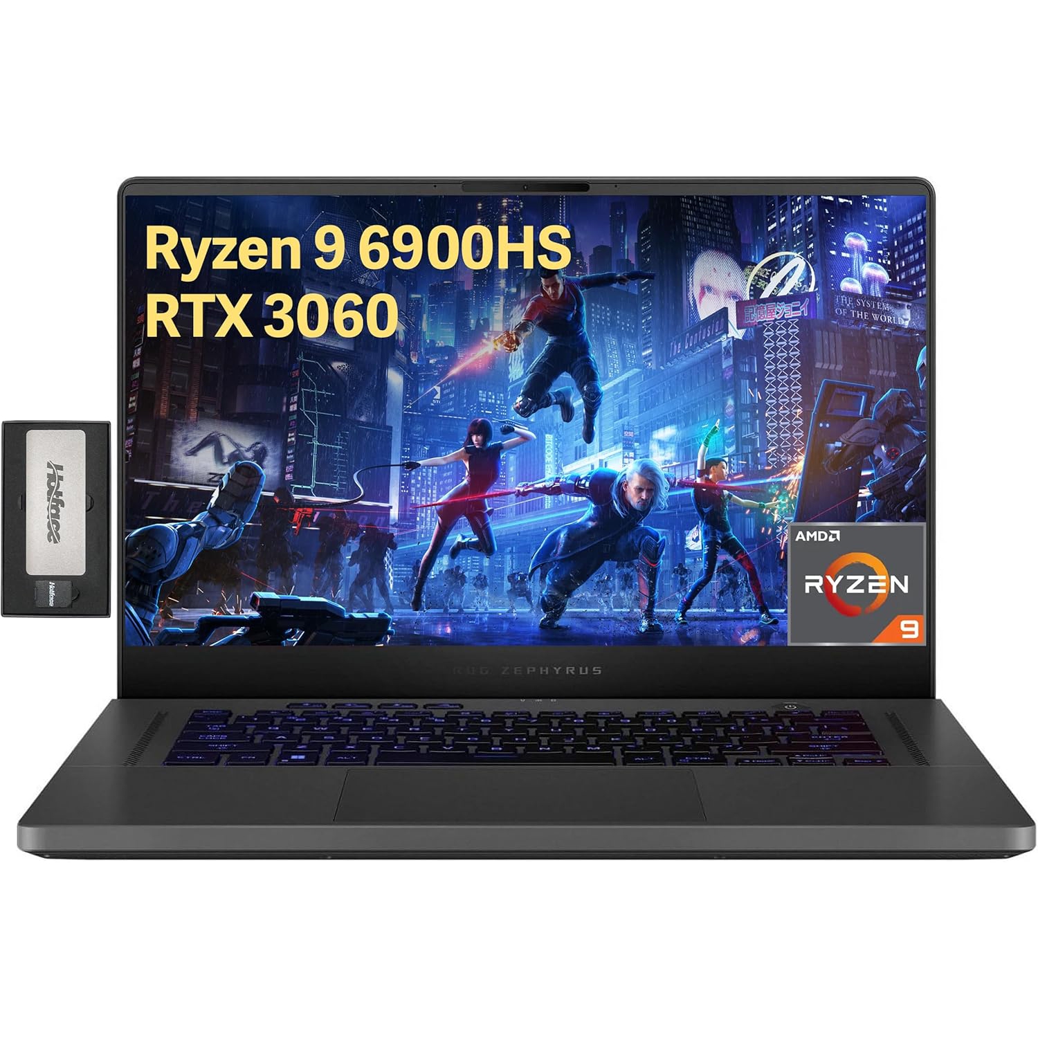 ASUS ROG Zephyrus 15.6" WQHD 165Hz Gaming Laptop, AMD Ryzen 9 6900HS, 1TB PCIe SSD, 40GB DDR5 RAM, NVIDIA GeForce RTX 3060 8G, Win 11 Home, Gray, 256GB Docking Station