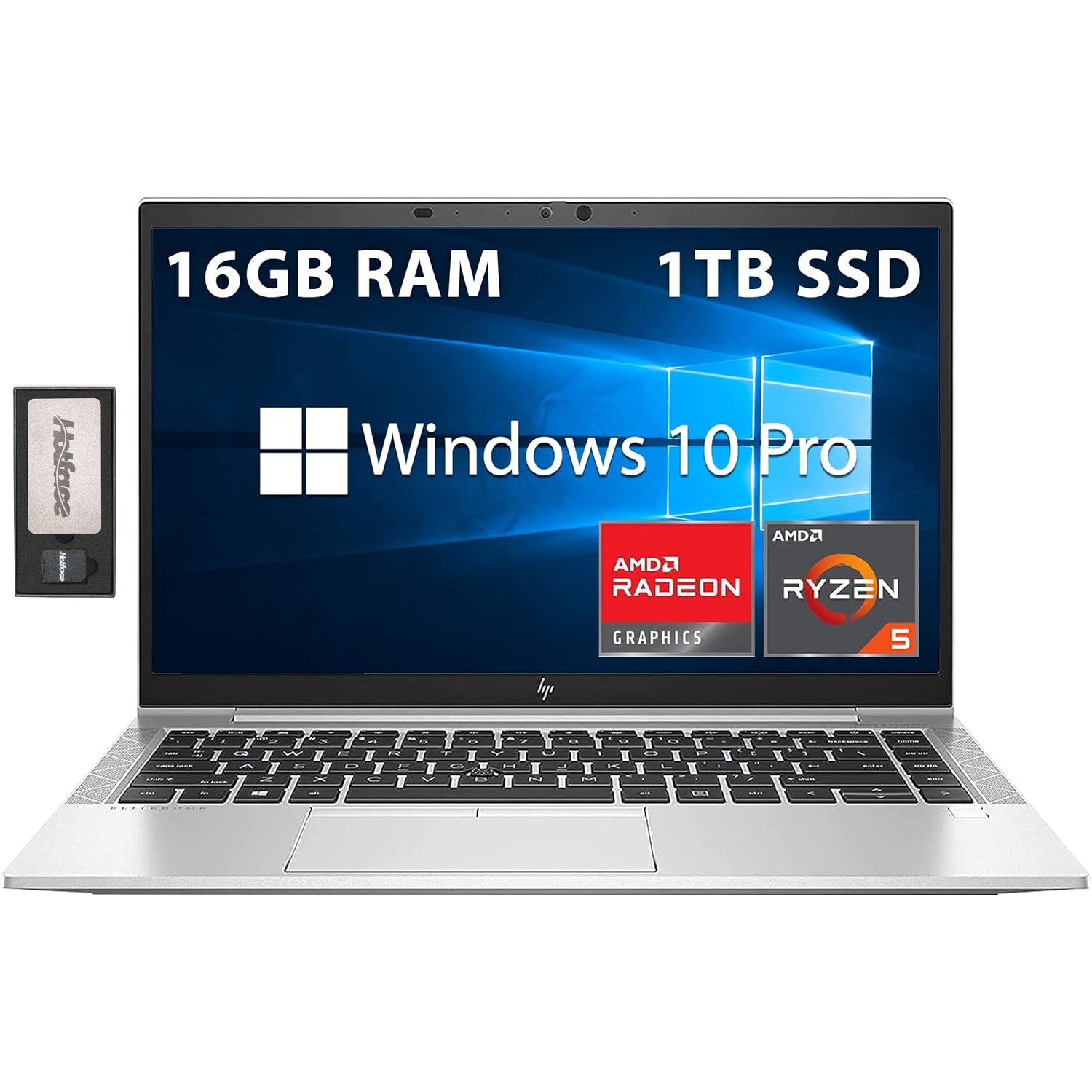 HP 14" EliteBook 845 G8 FHD Business Laptop, AMD Ryzen 5 PRO 5650U Processor, 1TB PCIe SSD, 16GB RAM, Backlit Keyboard, Fingerprint Reader, Win 10 Pro, 128GB Docking Station Set