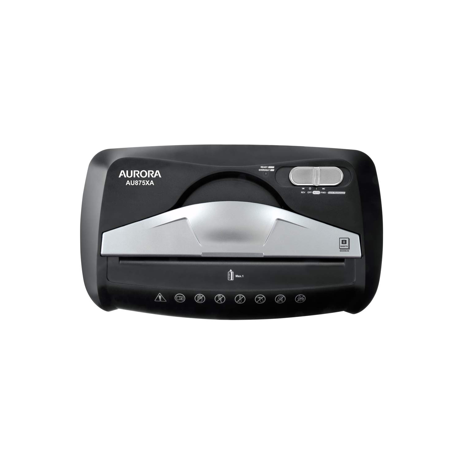 Aurora – Déchiqueteuse AU875XA pour papier et cartes de crédit avec corbeille de 3,7 gallons, coupe croisée de 8 feuilles avec panier