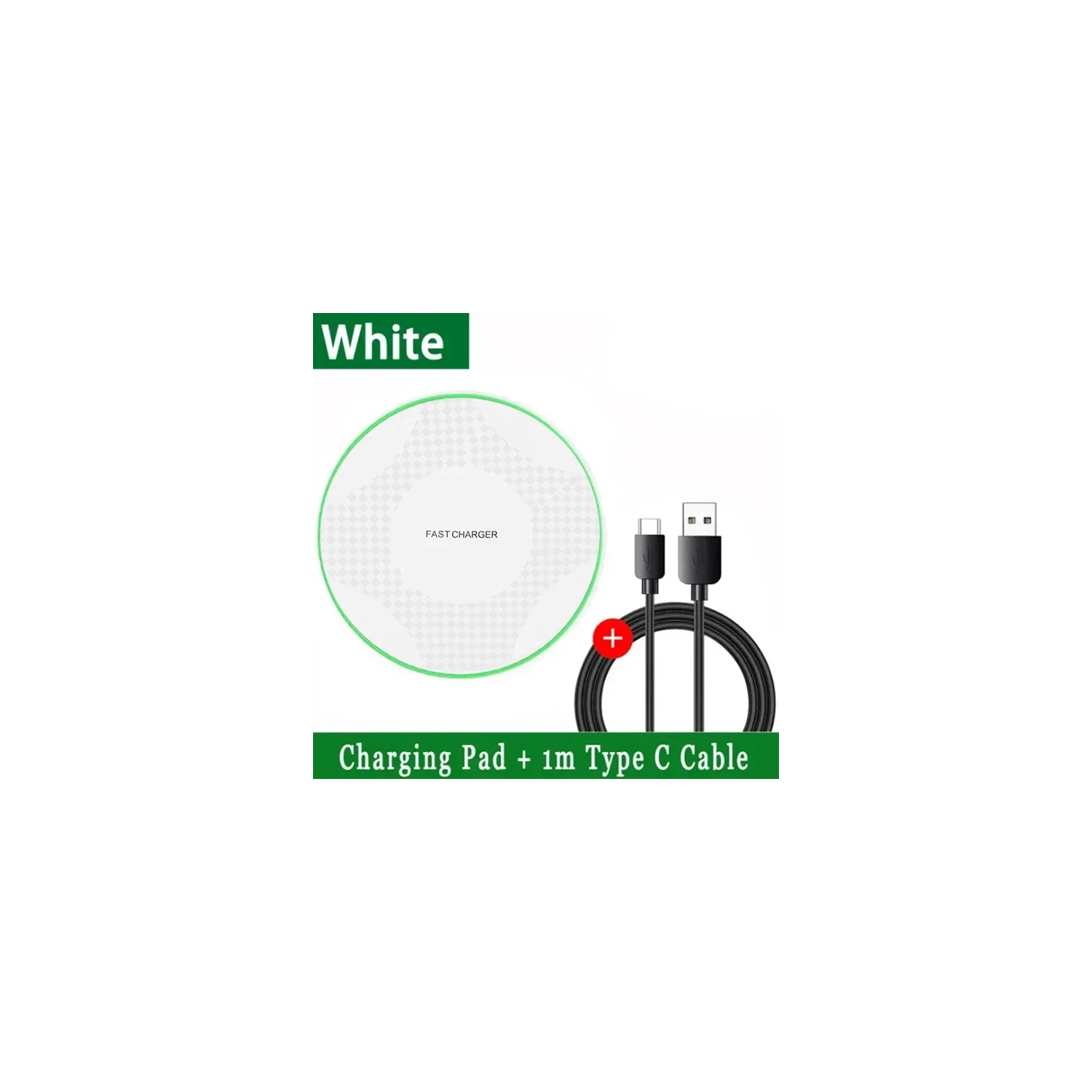 100W Fast Wireless Charger Pad for iPhone 14 13 12 15 Pro Max Samsung Galaxy S24 S23 S22 S21 Xiaomi Wireless Charging Station, White with Cable