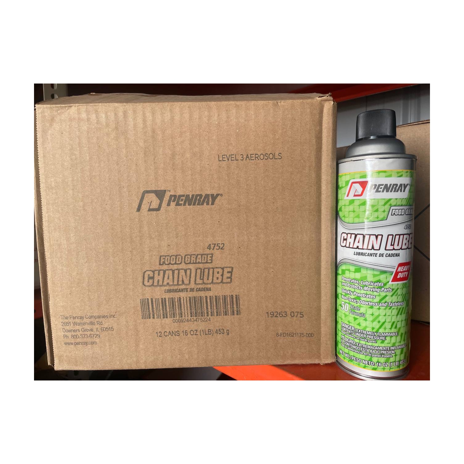 PENRAY Food grade chain lube 4752 Made in USA Case of 12