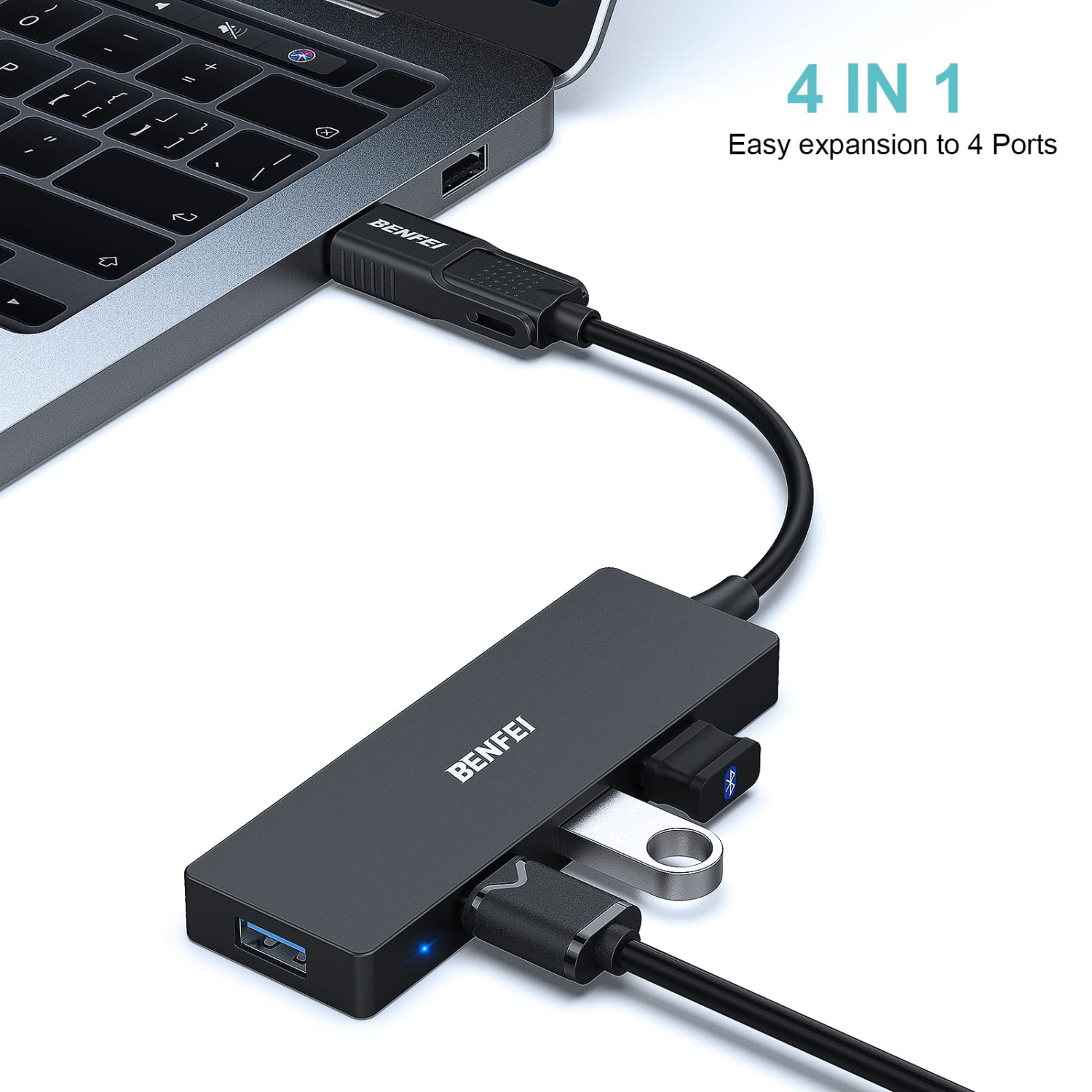 BENFEI USB 3.0 Hub, 4 Ports USB Splitter Ultra-Slim USB Expander