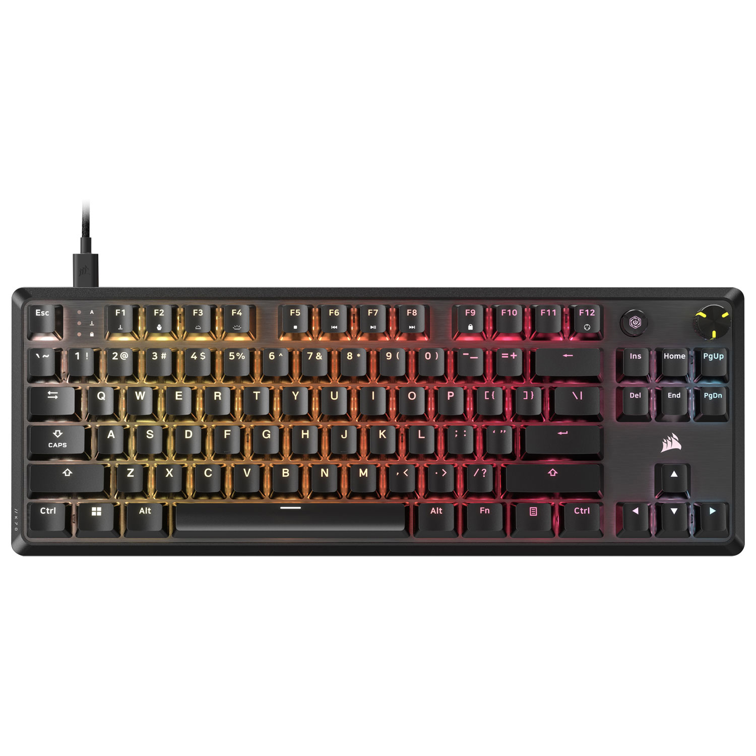 Corsair K70 CORE Wired Backlit Mechanical Red Linear TKL Gaming Keyboard - Black