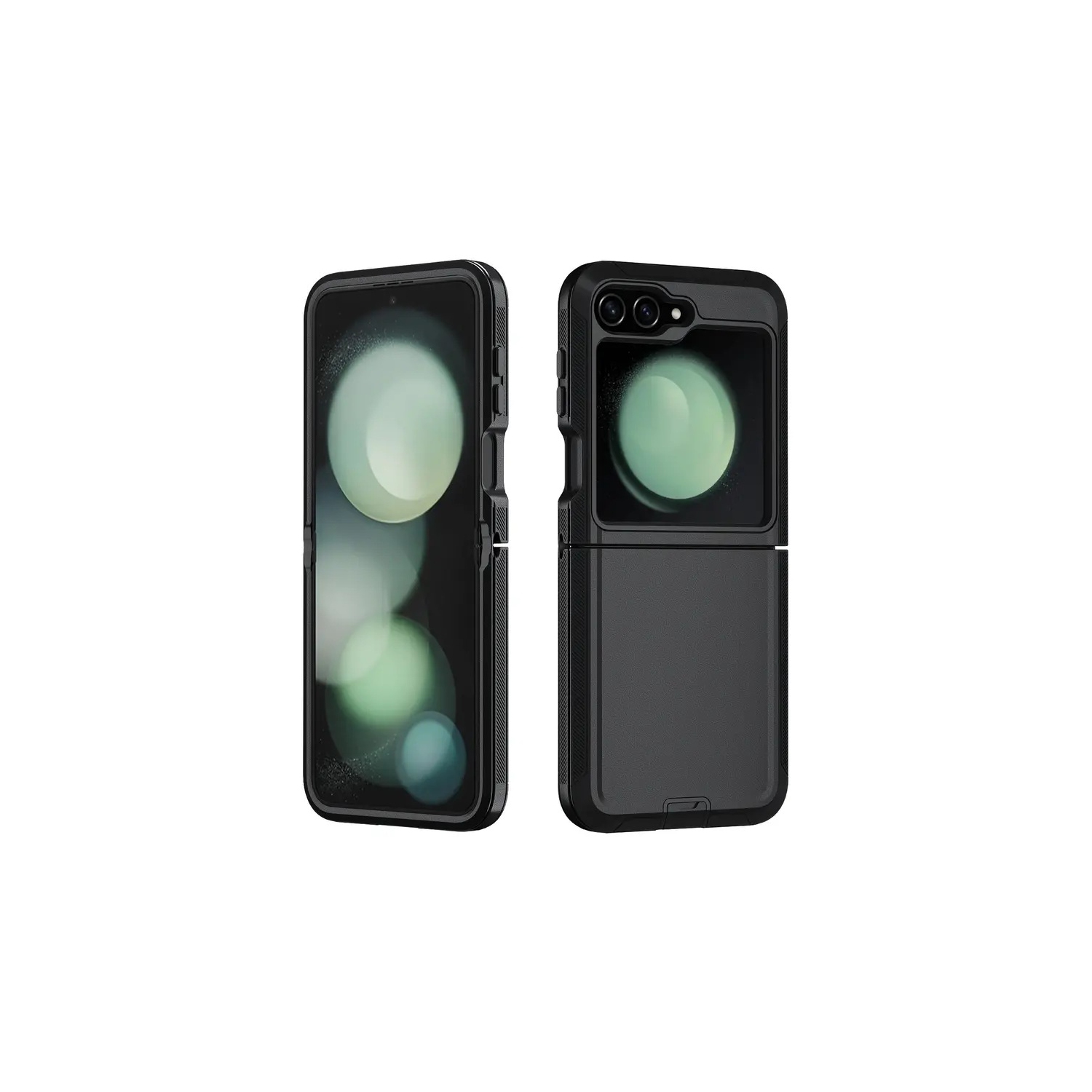 [CS] Triple 3 Layers Shockproof Heavy Duty Defender Hard Case for Samsung Galaxy Z Flip 6, Black