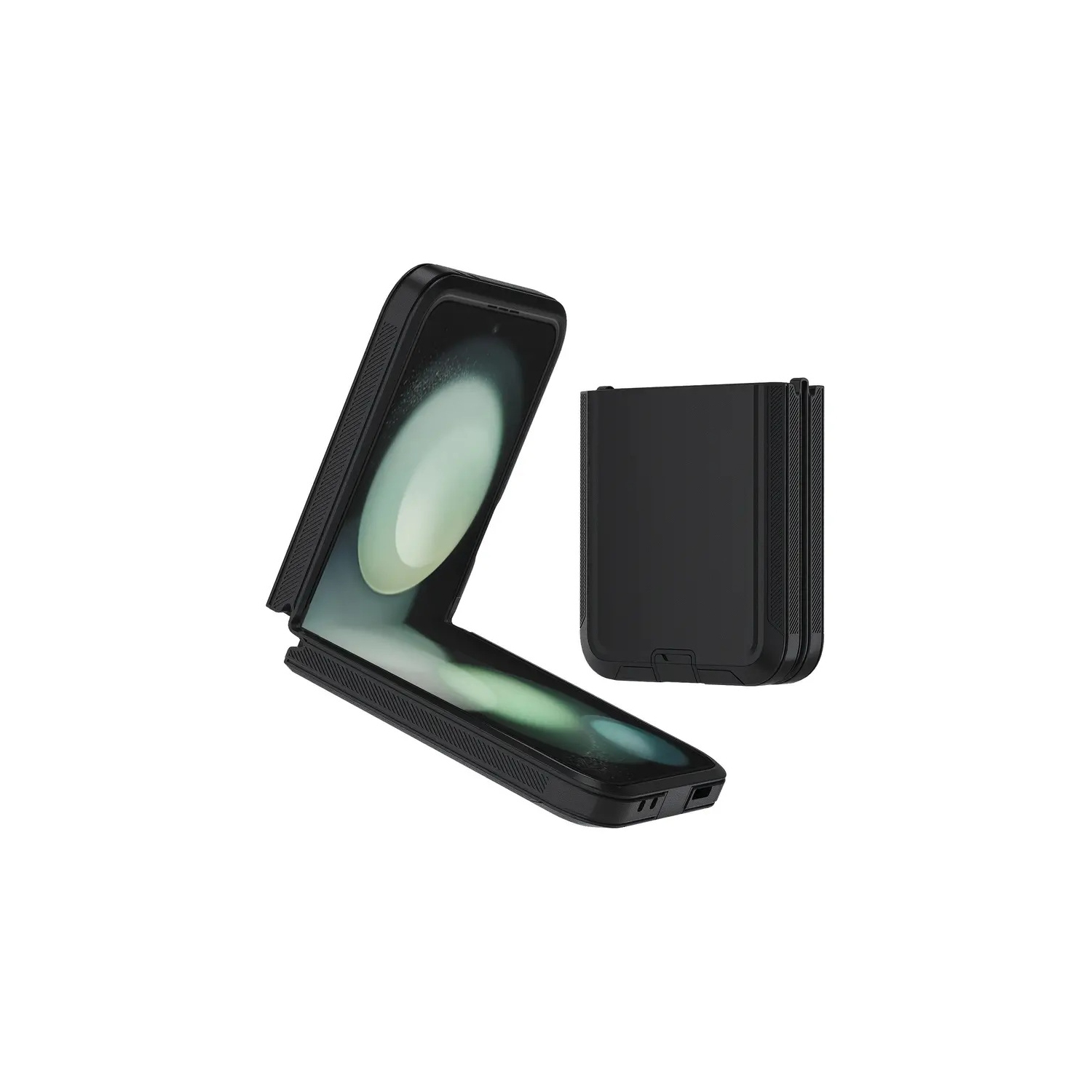 [CS] Triple 3 Layers Shockproof Heavy Duty Defender Hard Case for Samsung Galaxy Z Flip 6, Black