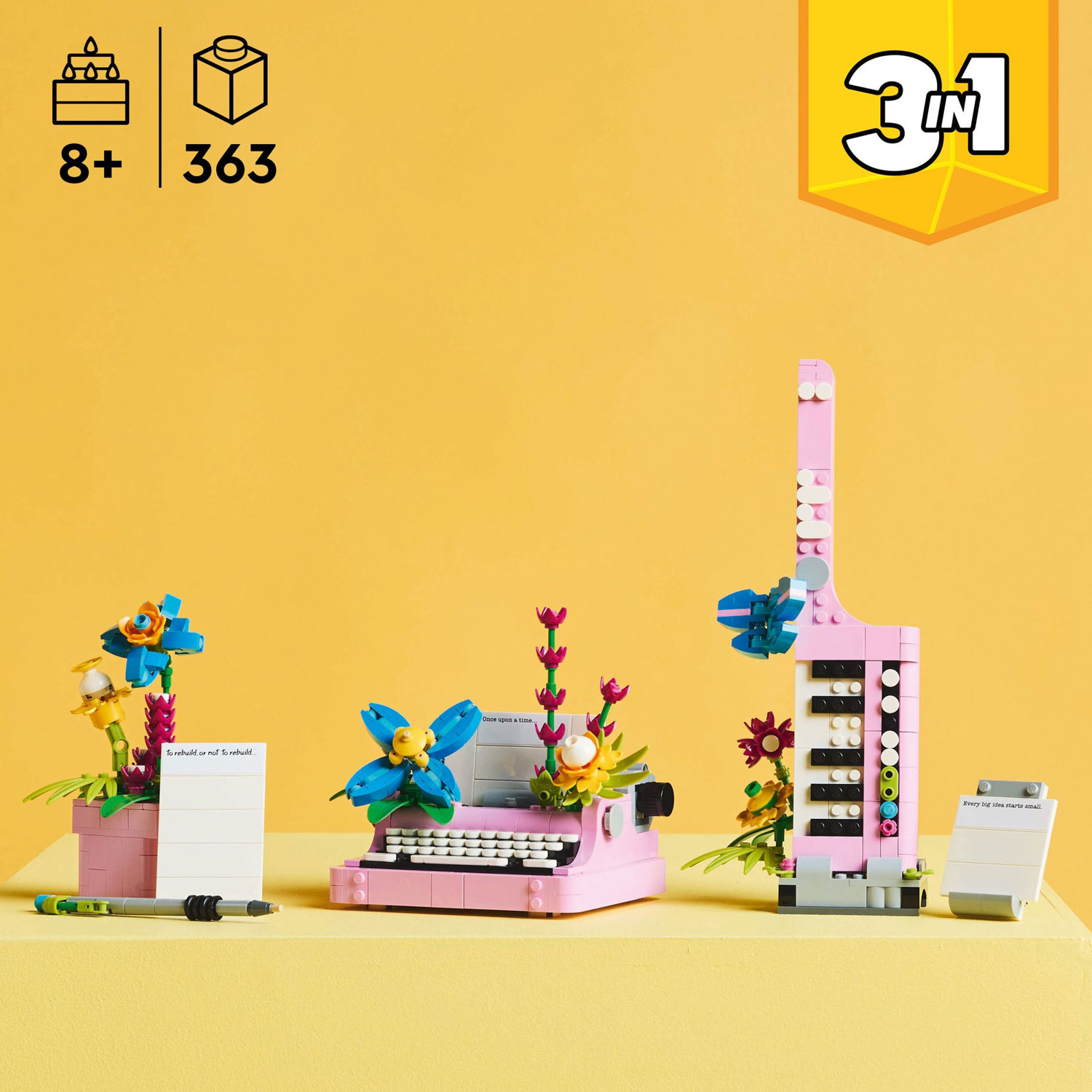 LEGO Creator : La machine à écrire avec des fleurs - 363 pièces