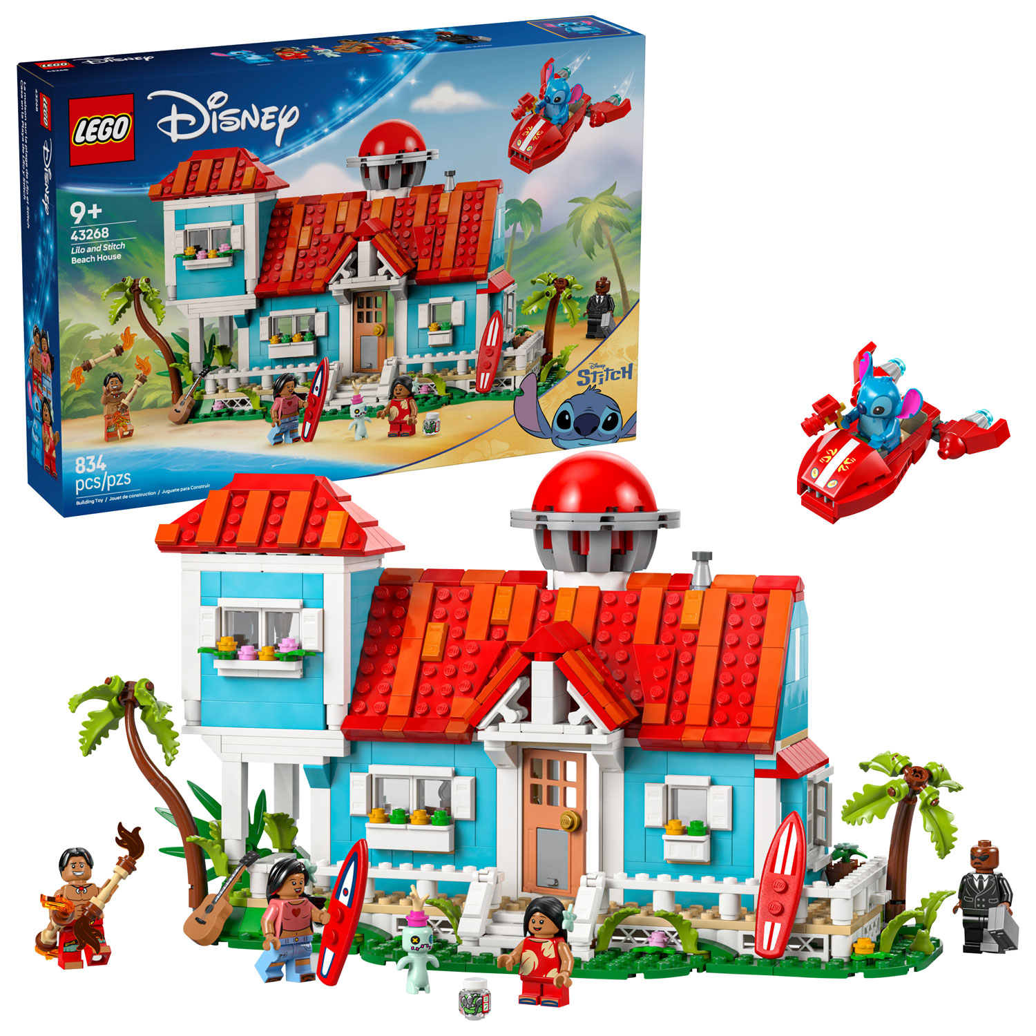 LEGO Disney: La maison sur la plage de Lilo et Stitch - 834 pièces