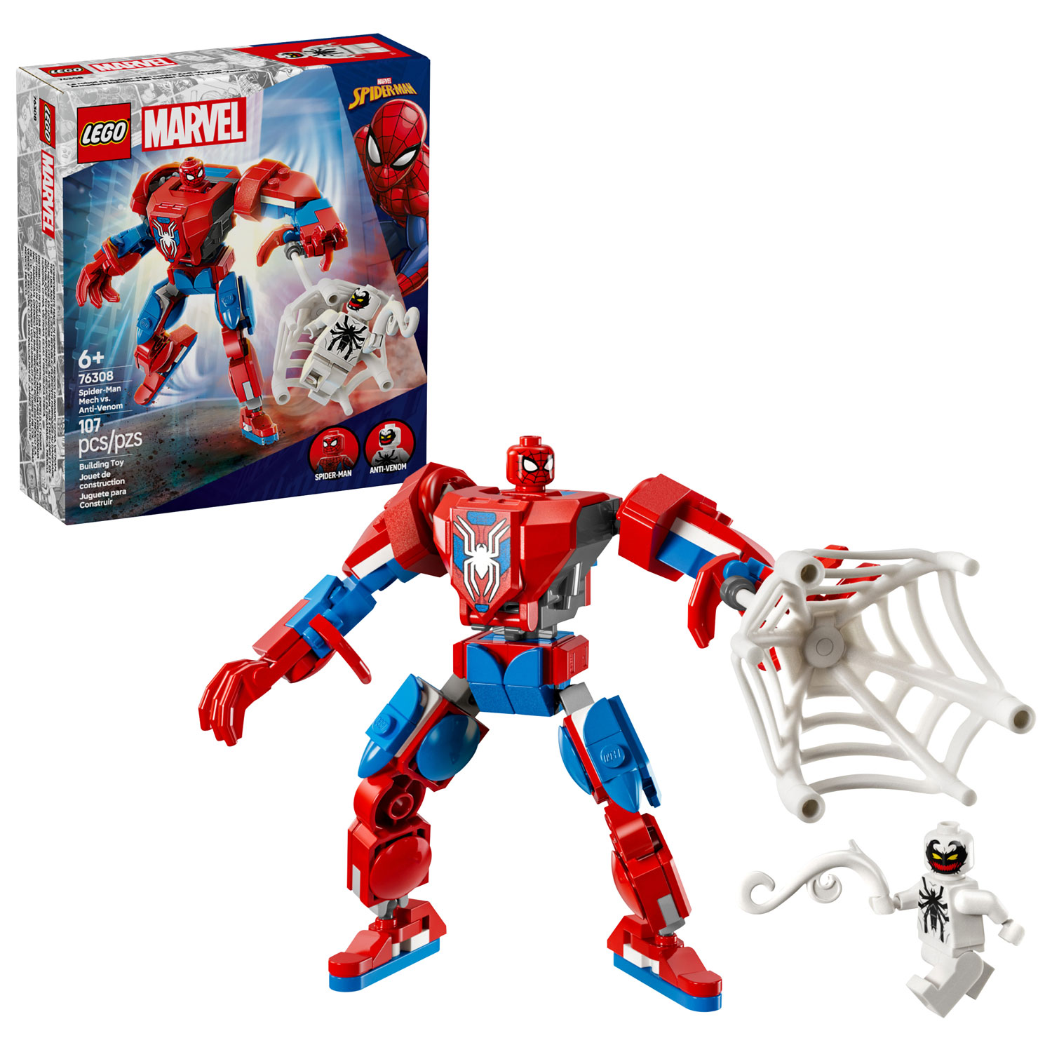 LEGO Marvel: Spider-Man Mech vs. Anti-Venom - 107 Pieces (76308)