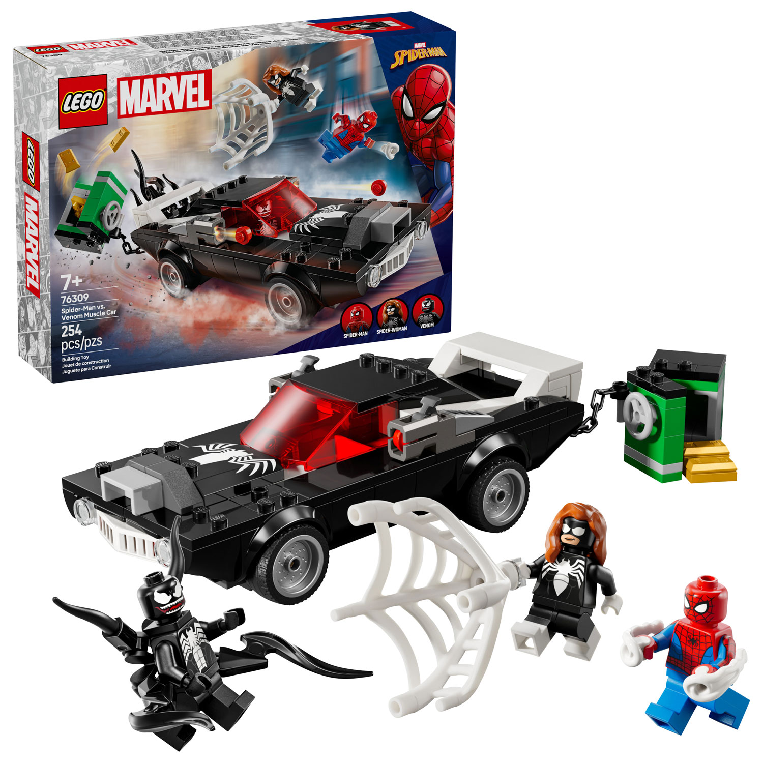 LEGO Marvel: Spider-Man vs. Venom Muscle Car - 254 Pieces (76309)