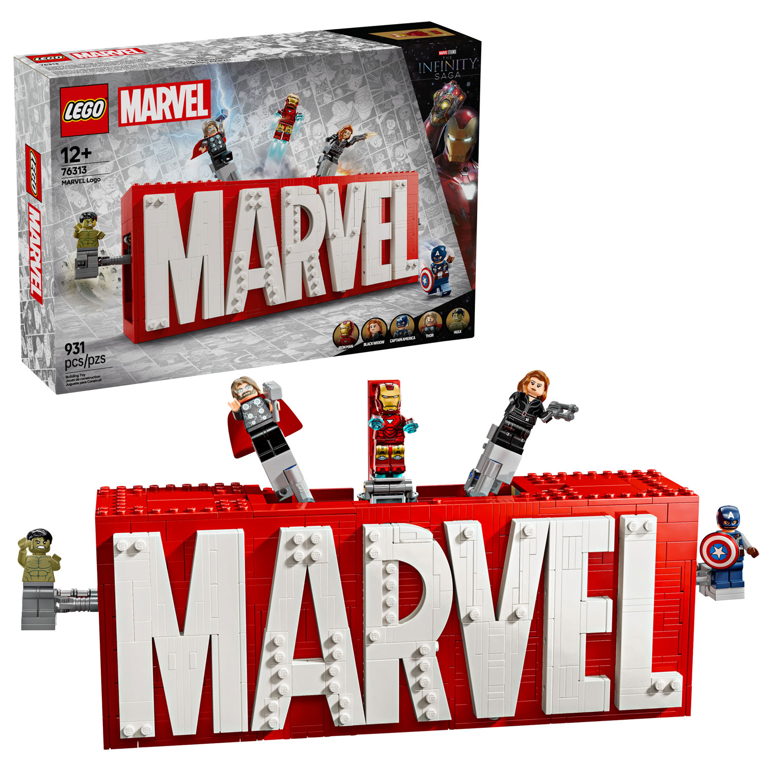 LEGO Marvel : Logo et figurines MARVEL - 931 pièces