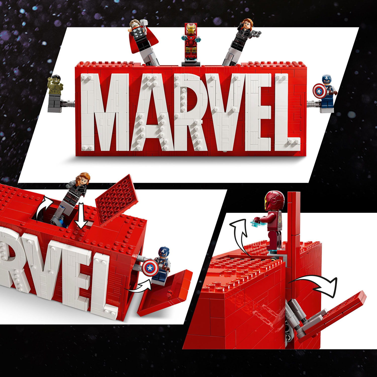 LEGO Marvel : Logo et figurines MARVEL - 931 pièces