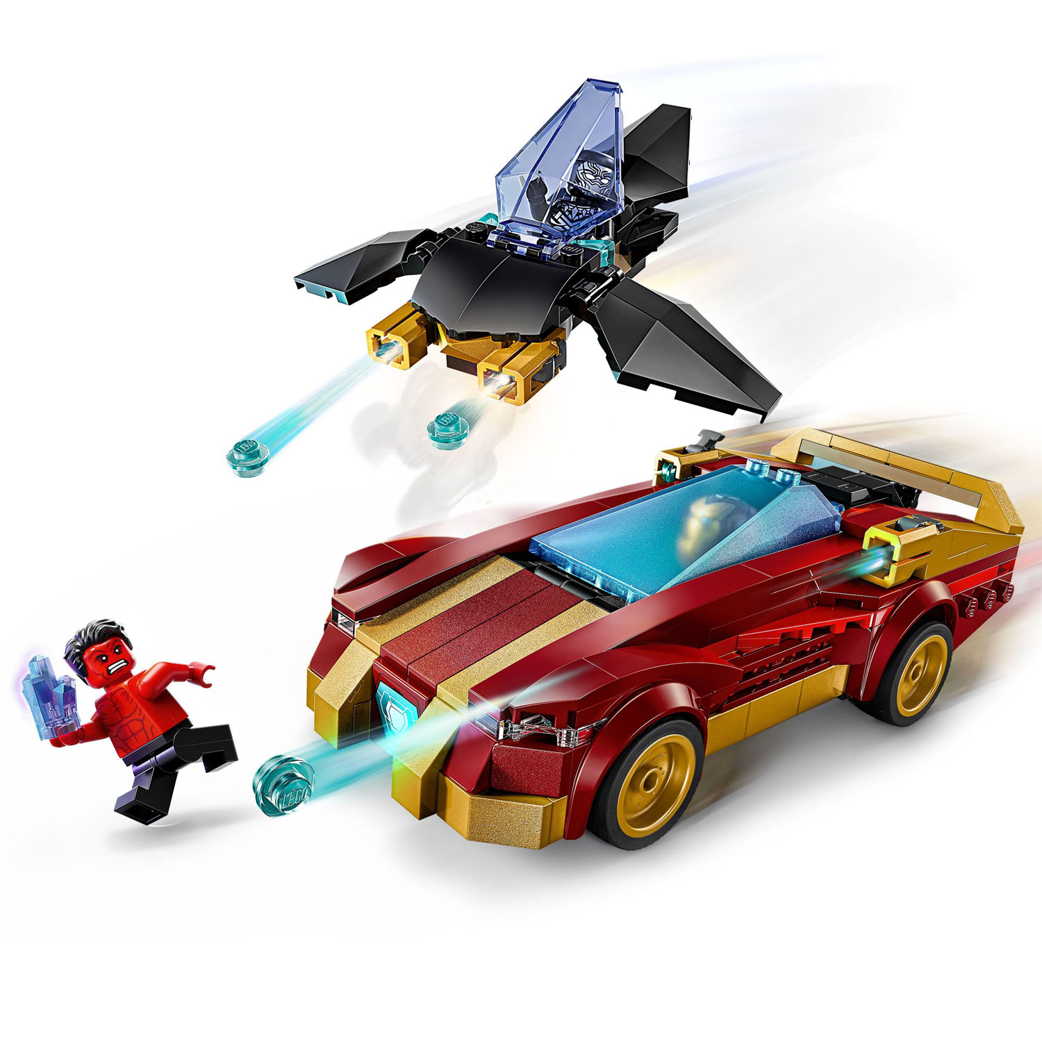 LEGO Marvel: Iron Man Car & Black Panther vs. Red Hulk - 295 Pieces