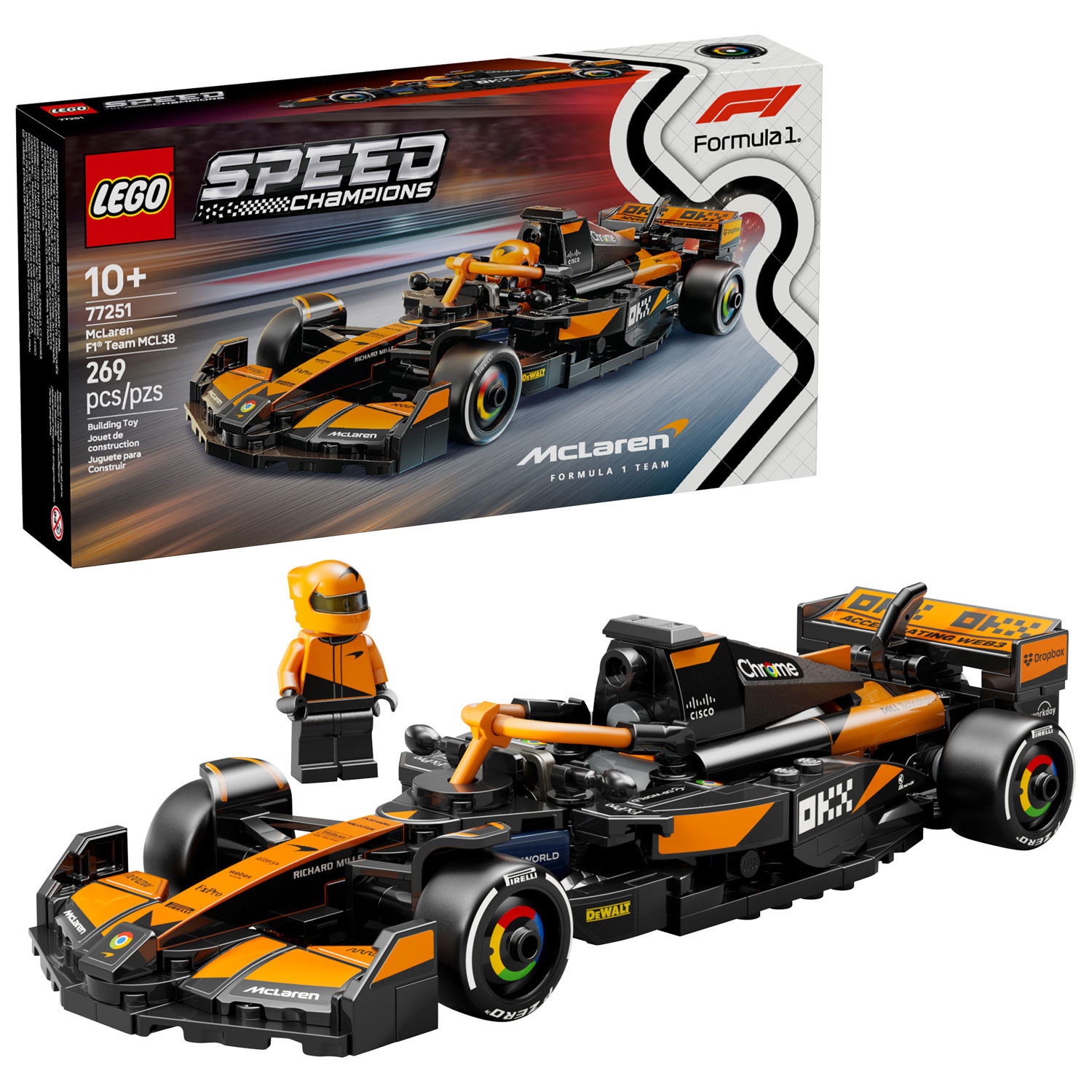 LEGO Speed Champions: McLaren F1 Team MCL38 Race Car - 269 Pieces
