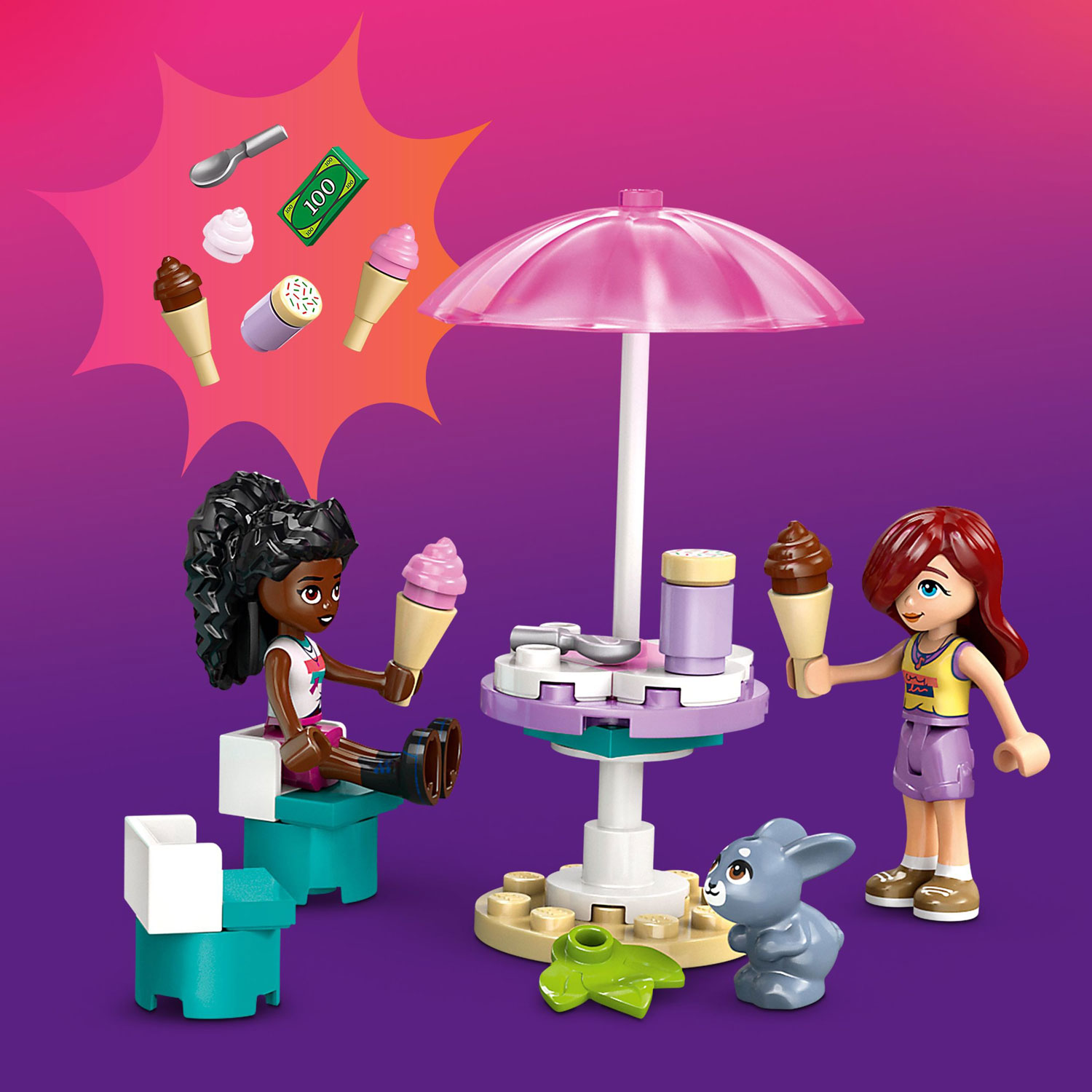 LEGO Friends : Le camion de crème glacée de Heartlake City - 92 pièces