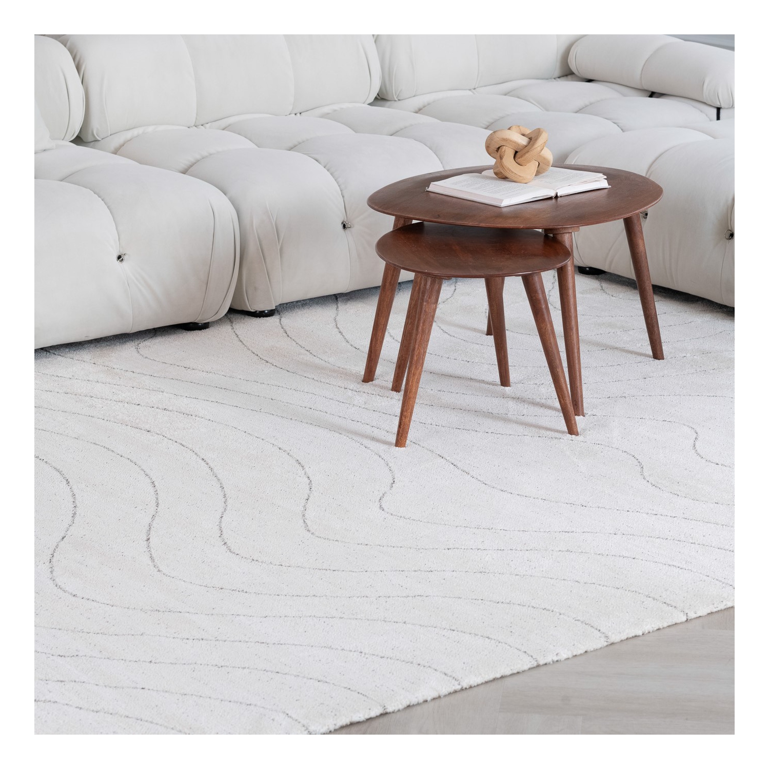 Rug Branch Rahil Comtemporary Abstract Grey/Cream Indoor Area Rug