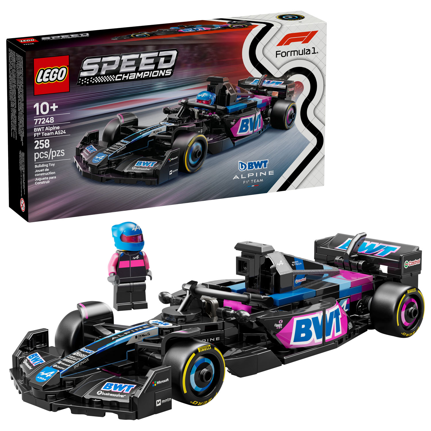 LEGO Speed Champions: BWT Alpine F1 Team A524 Race Car - 258 Pieces