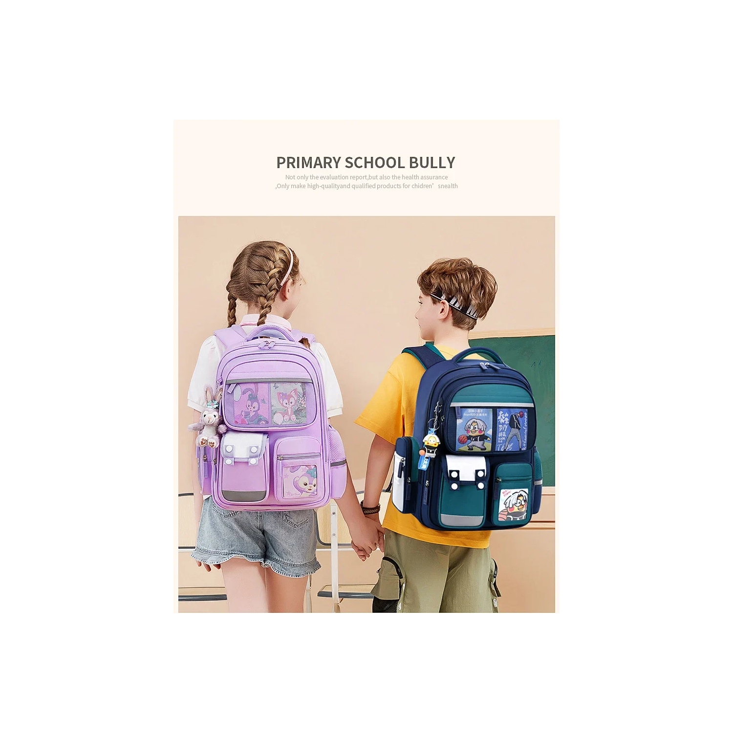2025 Children's School Bag Boy's Backpack Primary Girl Schoolbag Student's Backpack 1-6 Grades Boys&Girls Spine Relief Backpack - Purple
