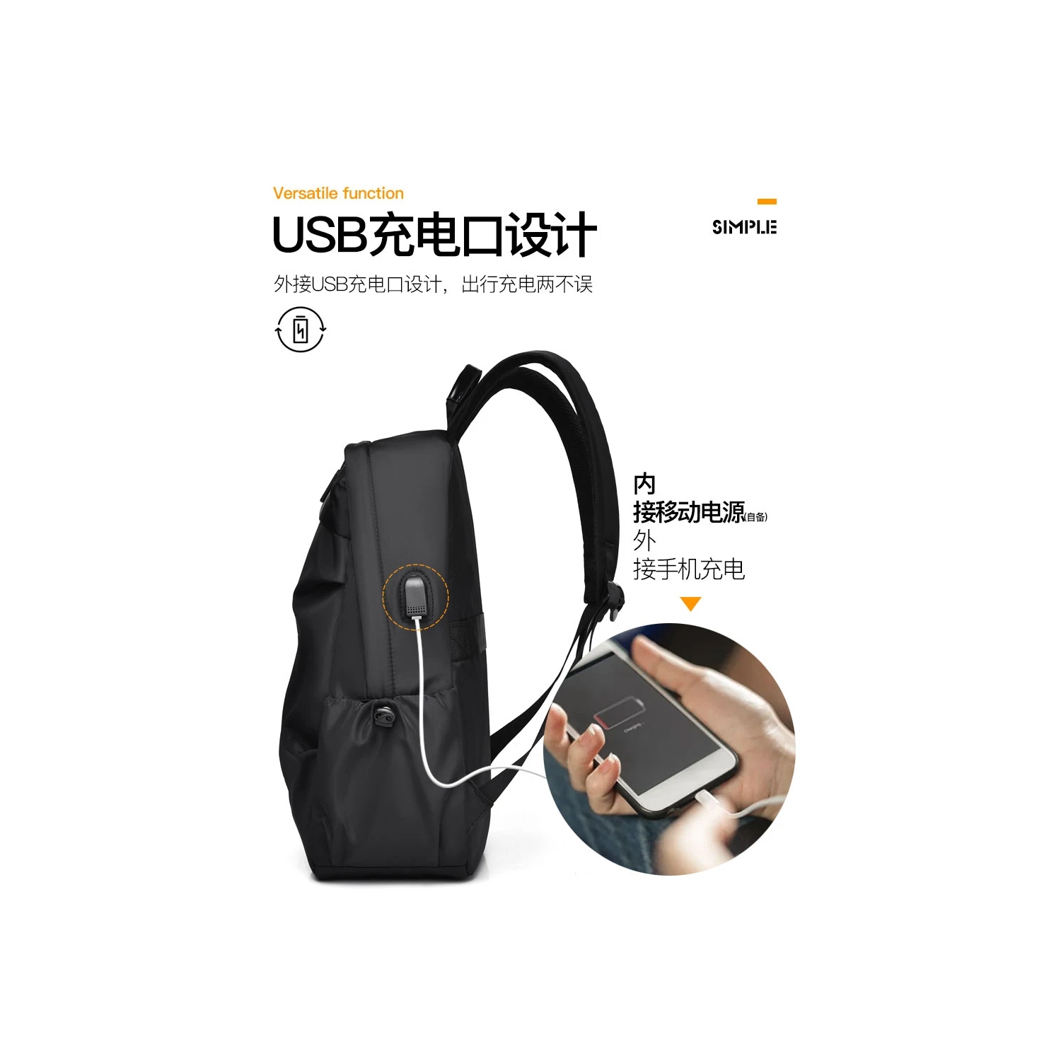 Waterproof Business Backpack Men USB School Backpacks 15.6 Inch Laptop Backpack Large Capacity Bagpacks for Men Back Pack Bags