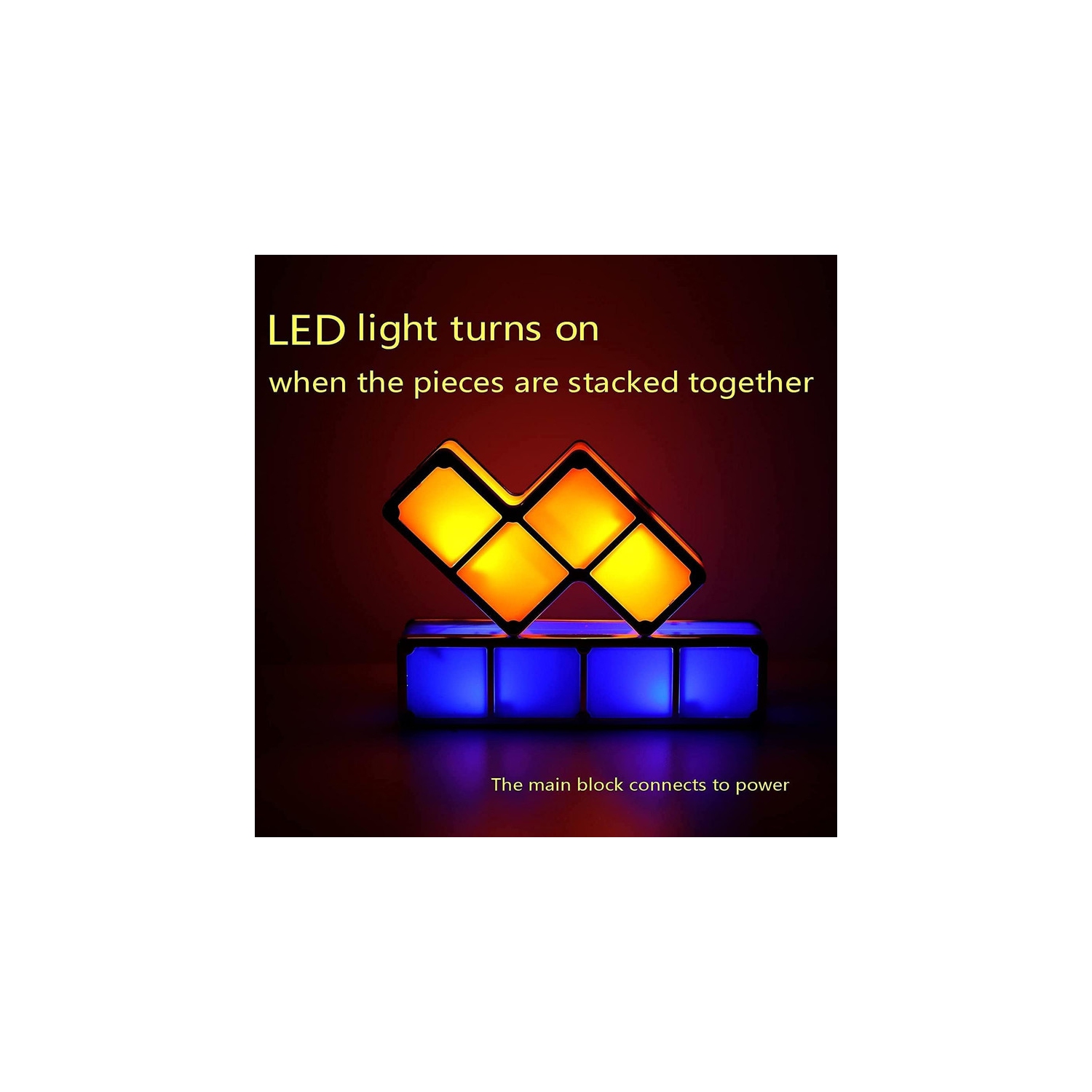 Casse-tête veilleuse, lampe de bureau empilable à induction et à DEL 7 couleurs, 3D casse-têtes Magic Blocks de bricolage pour enfants décoration de