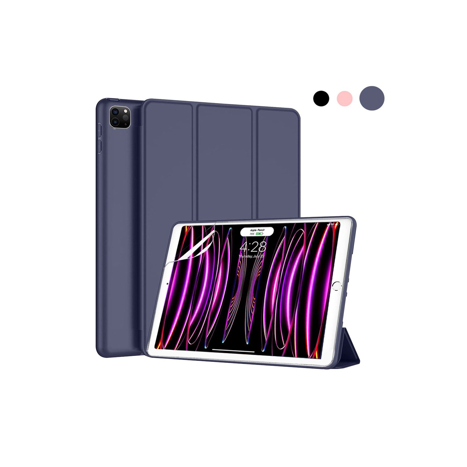 iPad Pro 13 2024 Case Folio Slim Magnetic Smart Cover Stand Case Ultra Slim Lightweight SuperShield Cover For iPad Pro 13 2024 - Blue